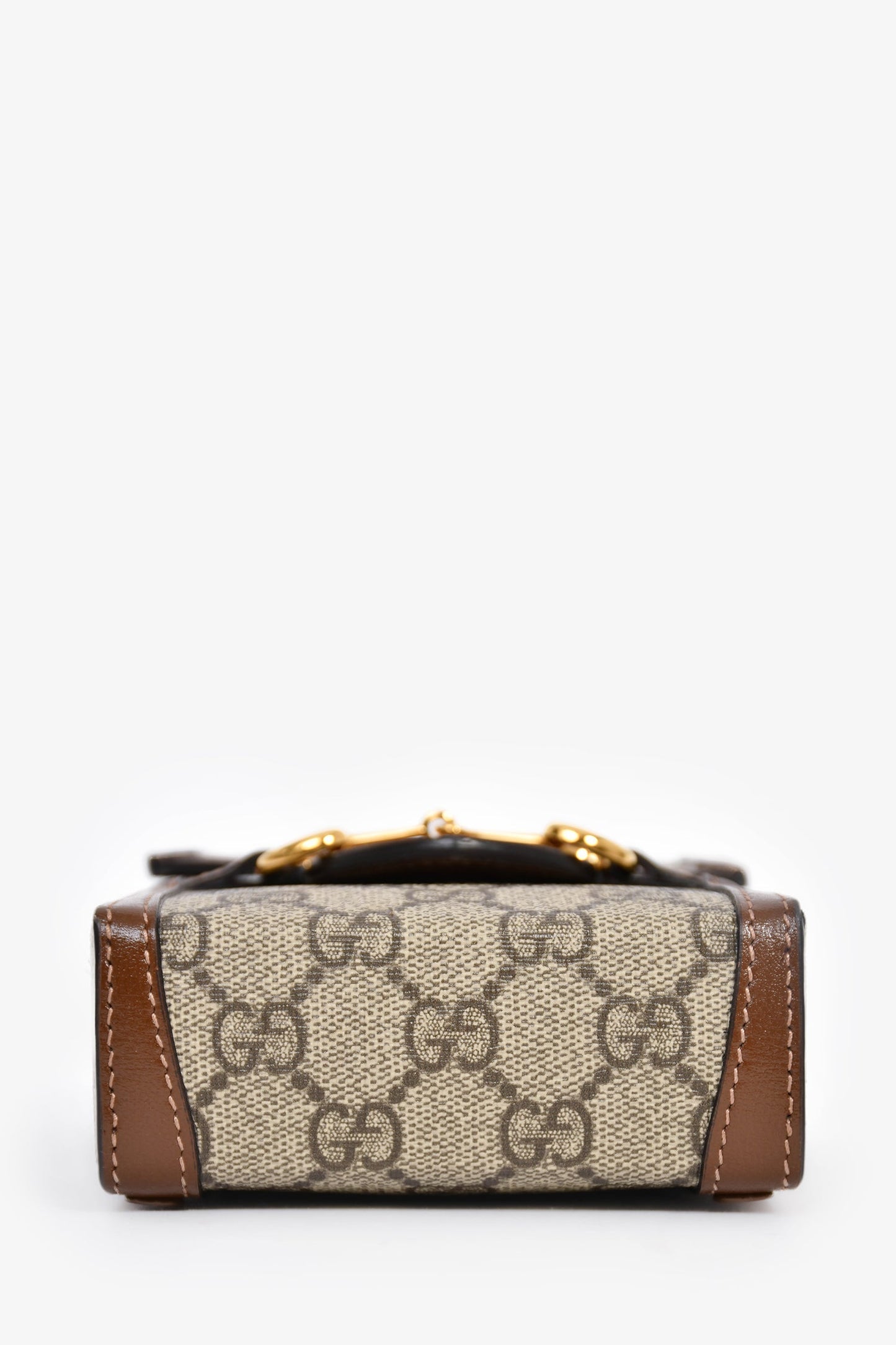 Gucci Brown GG Supreme Canvas Horsebit 1955 Mini Crossbody Bag