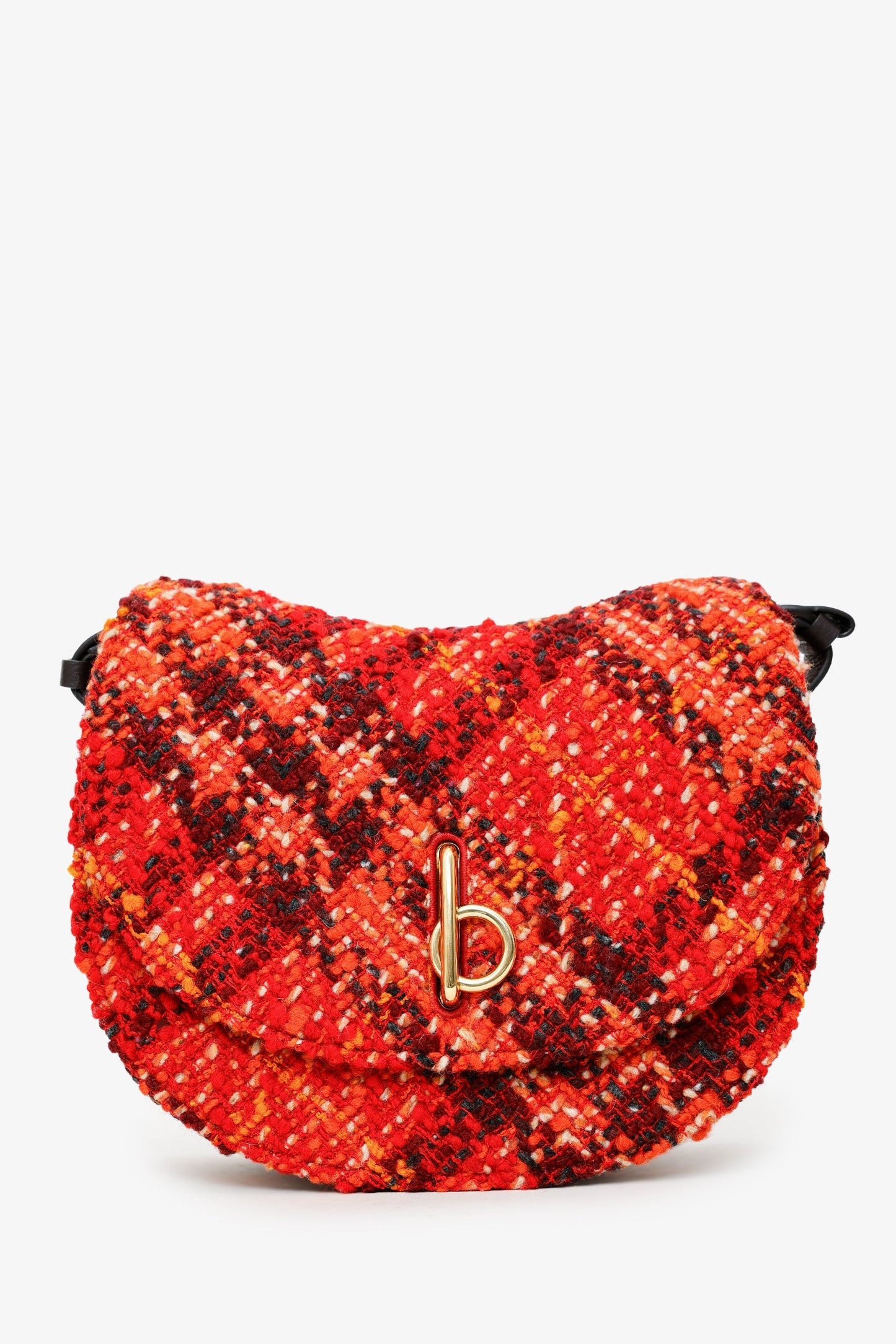 Burberry Red Tweed Medium Rocking Horse Shoulder Strap.