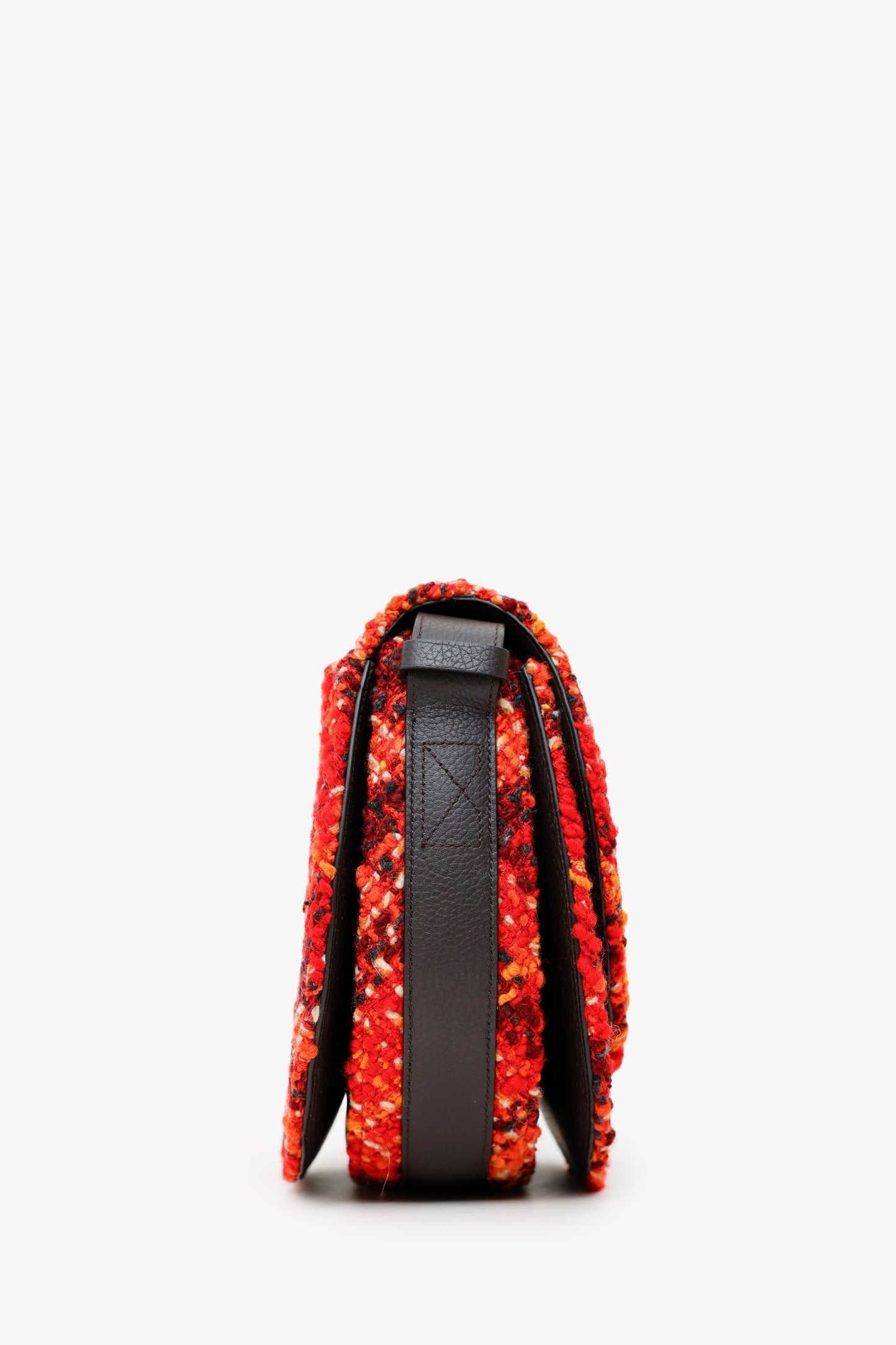 Burberry Red Tweed Medium Rocking Horse Shoulder Strap.