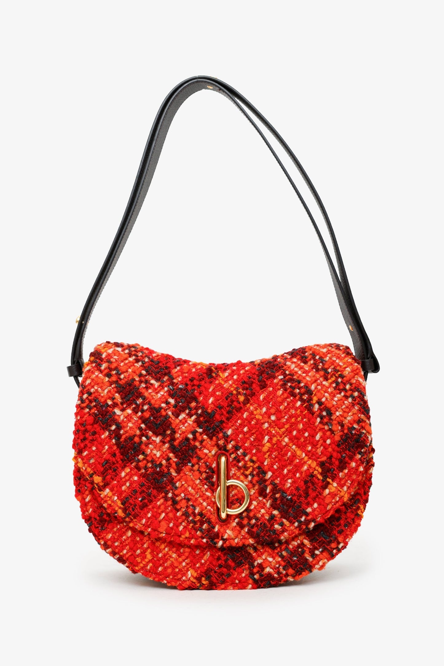 Burberry Red Tweed Medium Rocking Horse Shoulder Strap.