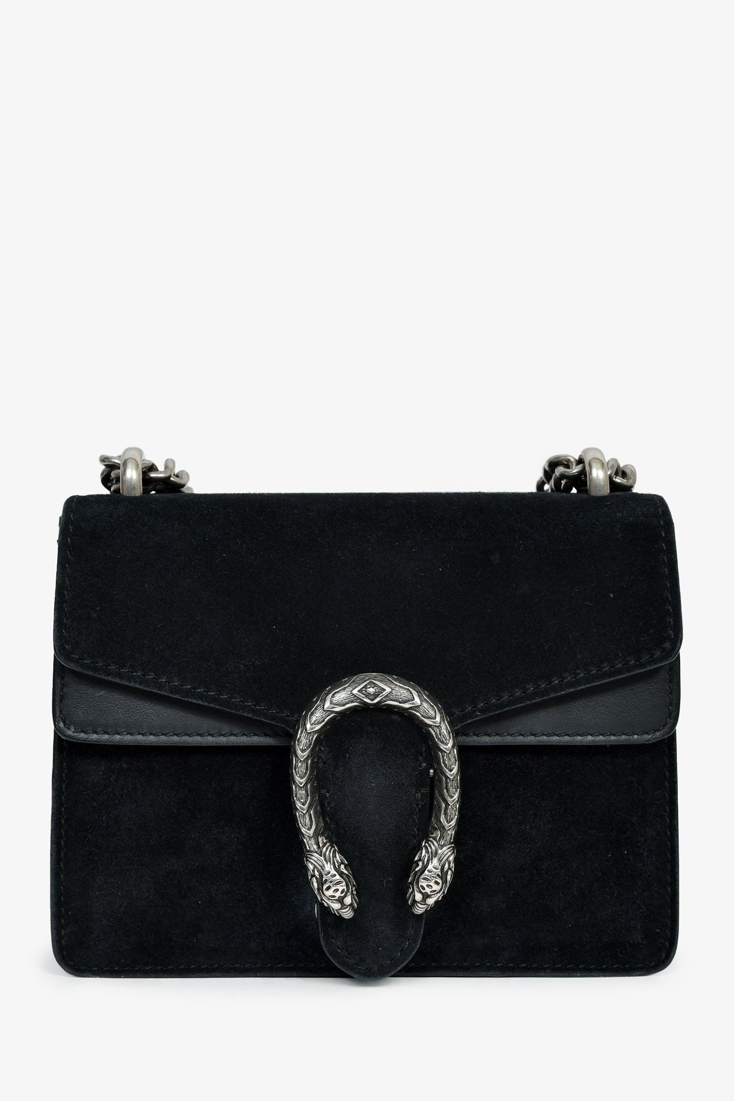 Gucci Black Suede Mini Dionysus Chain Shoulder Bag