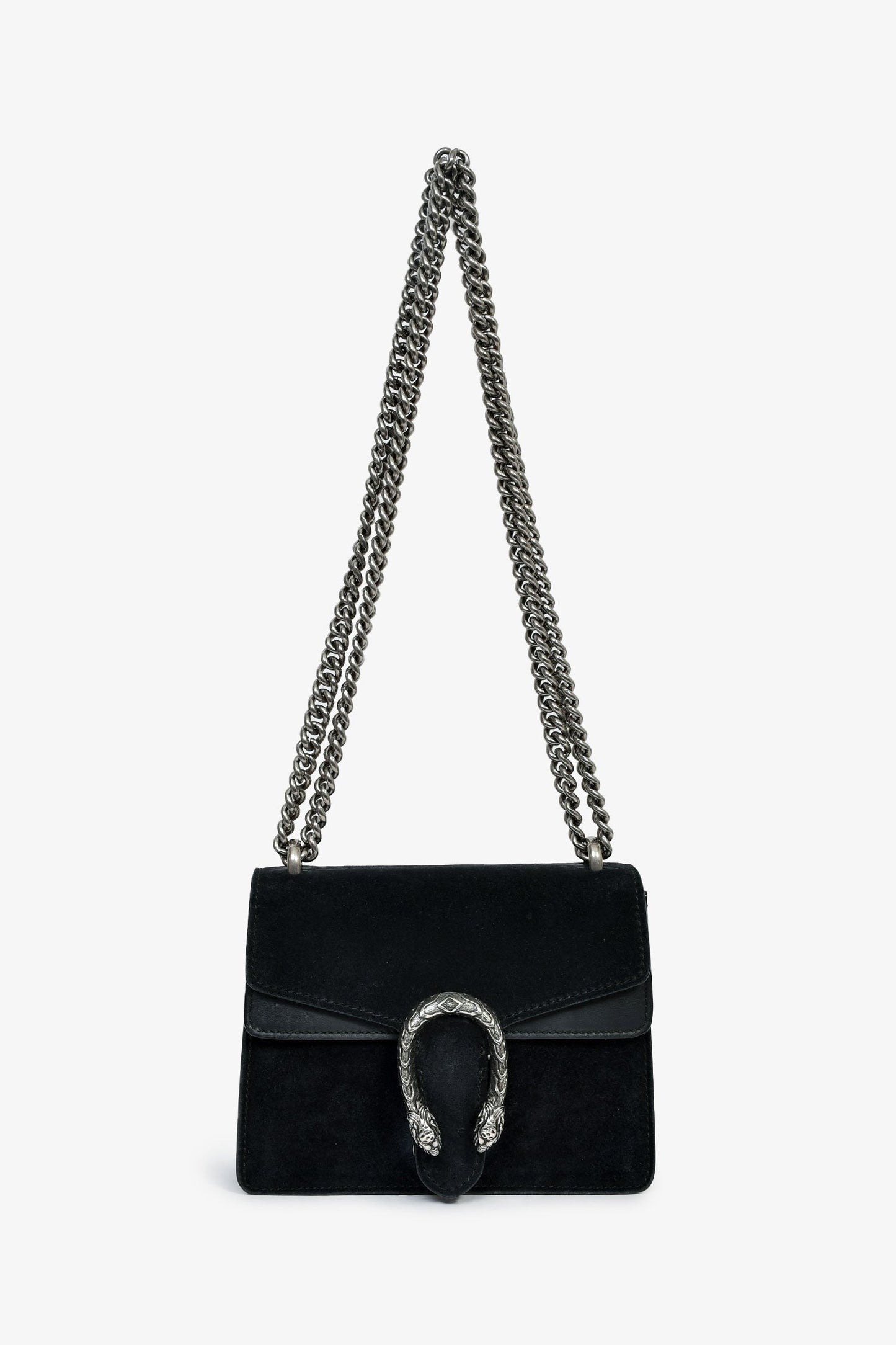 Gucci Black Suede Mini Dionysus Chain Shoulder Bag