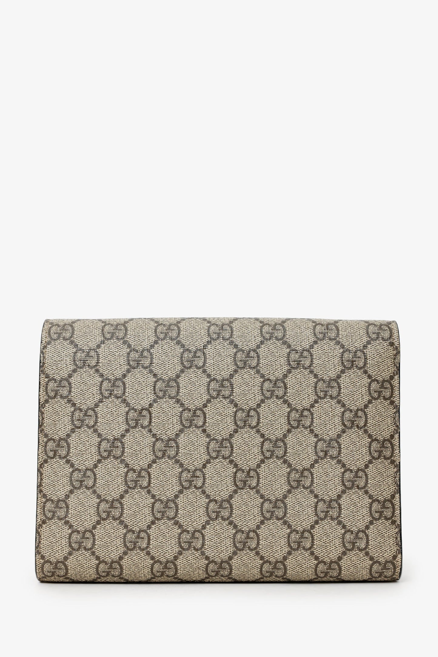 Gucci Brown GG Monogram Leather Dionysus Wallet On Chain