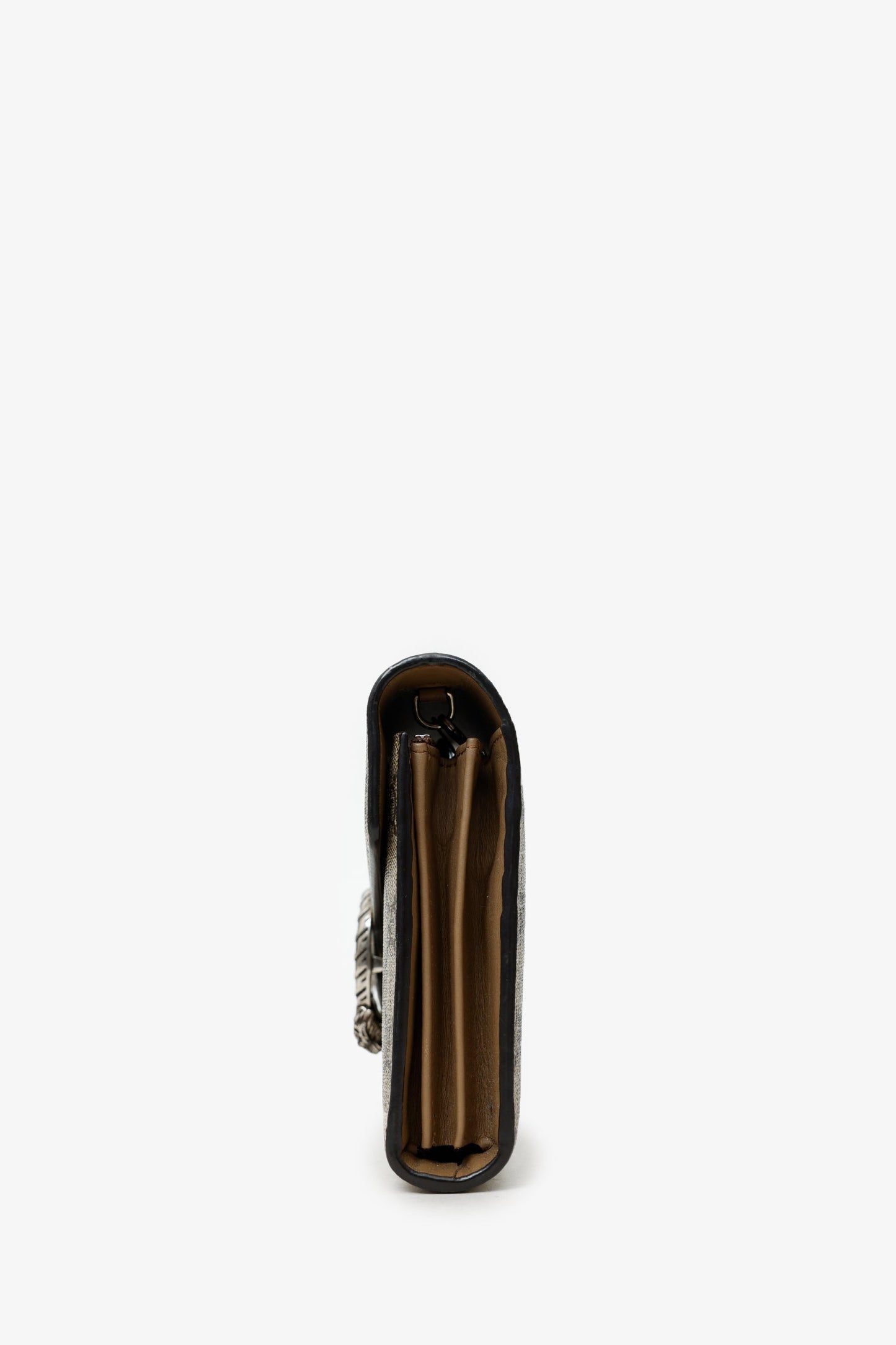 Gucci Brown GG Monogram Leather Dionysus Wallet On Chain