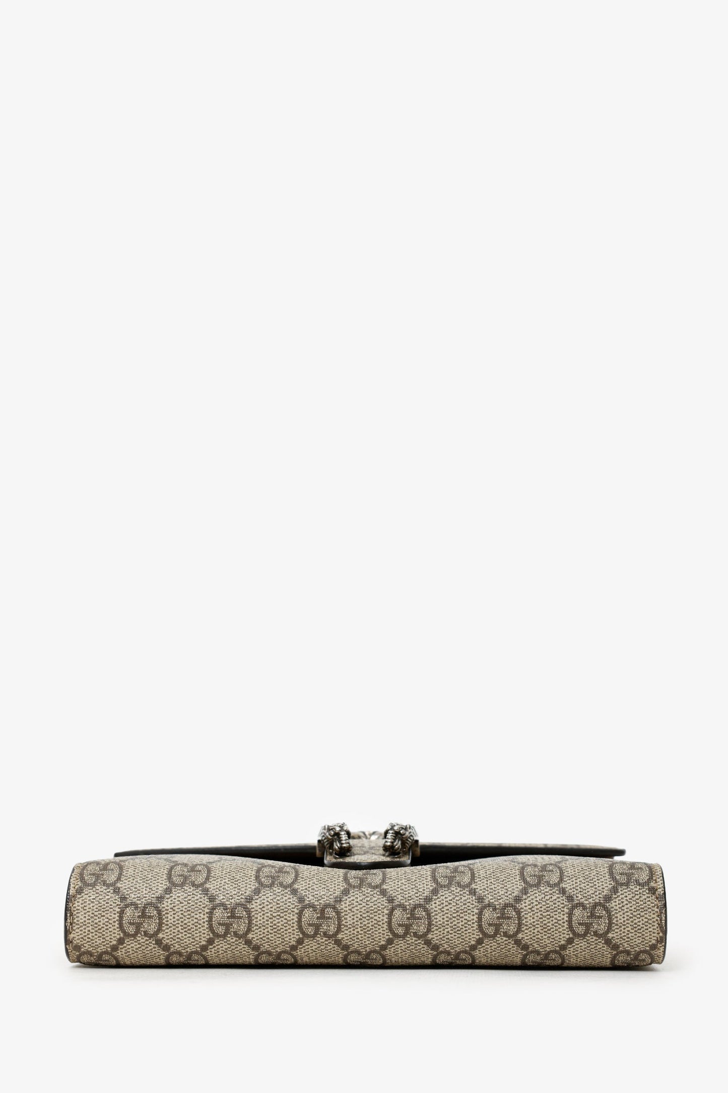 Gucci Brown GG Monogram Leather Dionysus Wallet On Chain