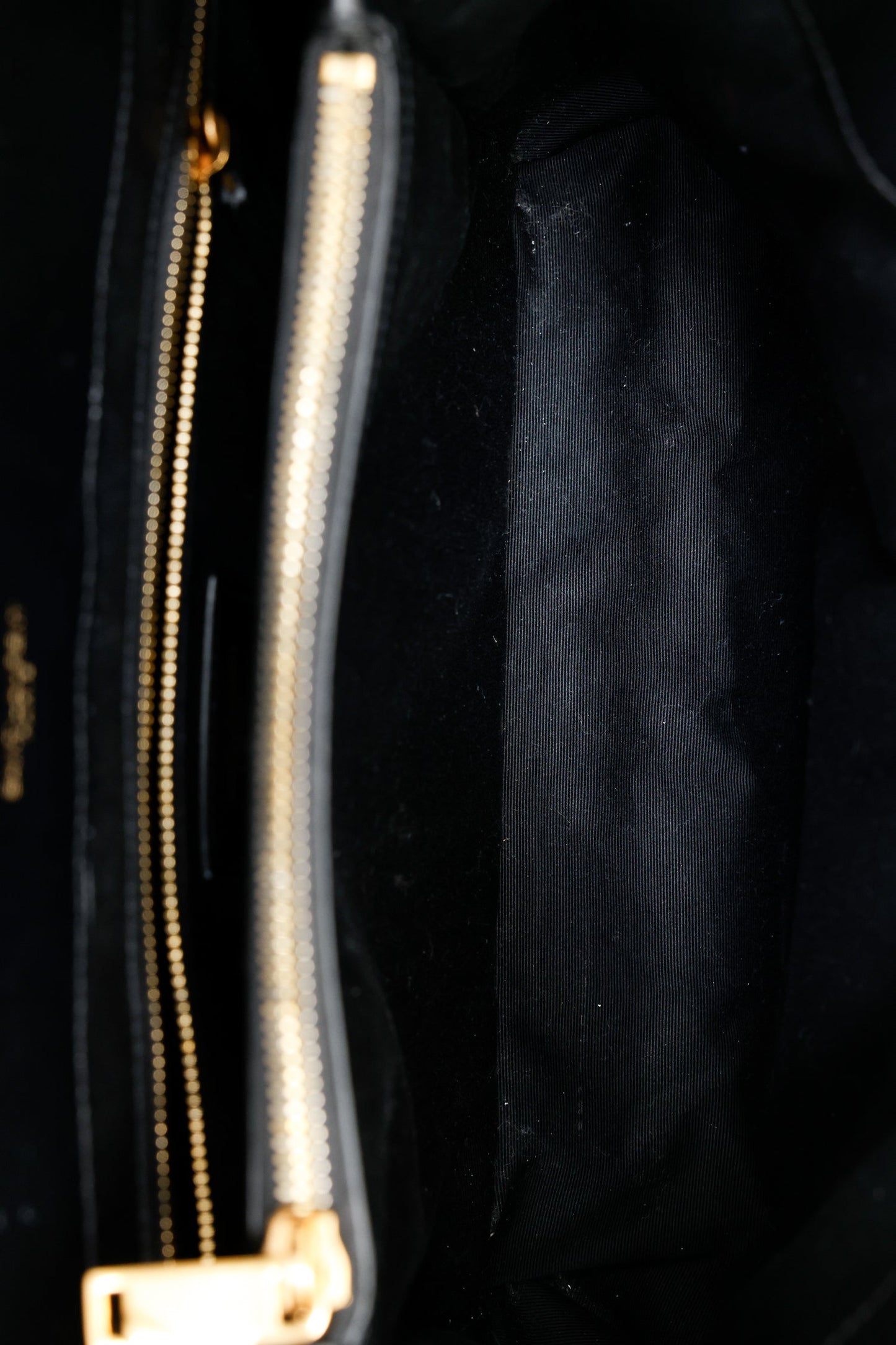 Saint Laurent Black Chevron Leather Medium Loulou Bag