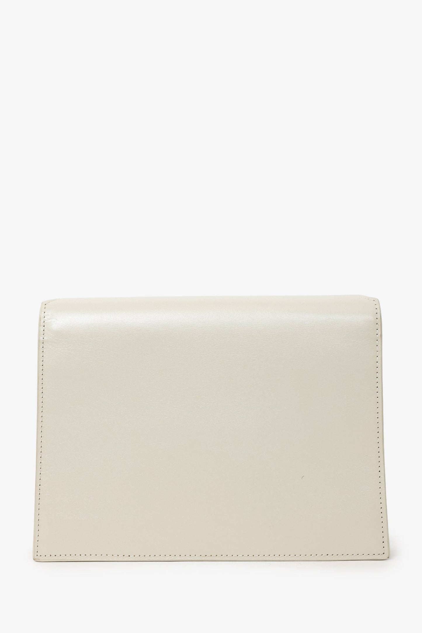Saint Laurent Cream Smooth Leather Medium 'Cassandra' Chain Bag