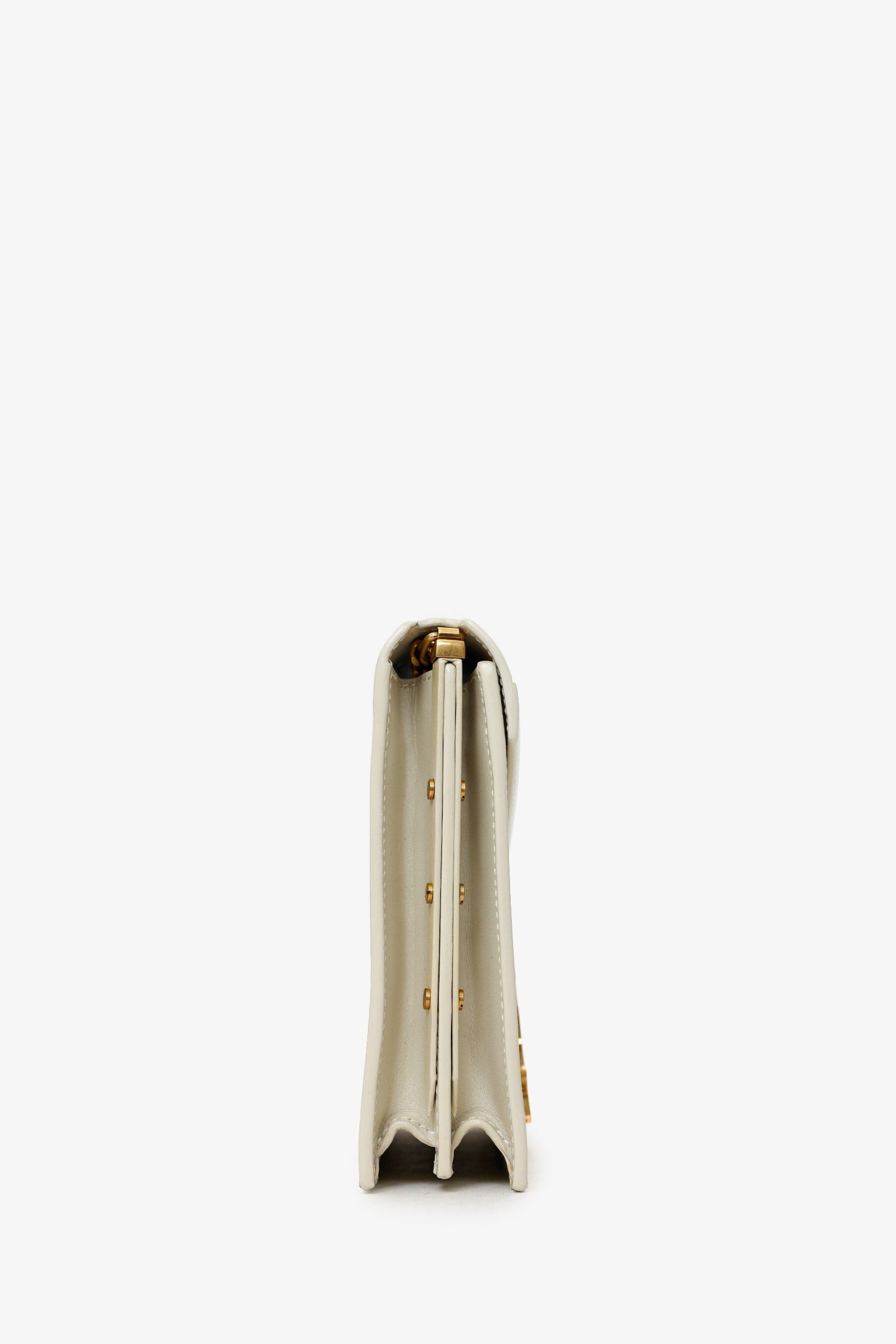Saint Laurent Cream Smooth Leather Medium 'Cassandra' Chain Bag
