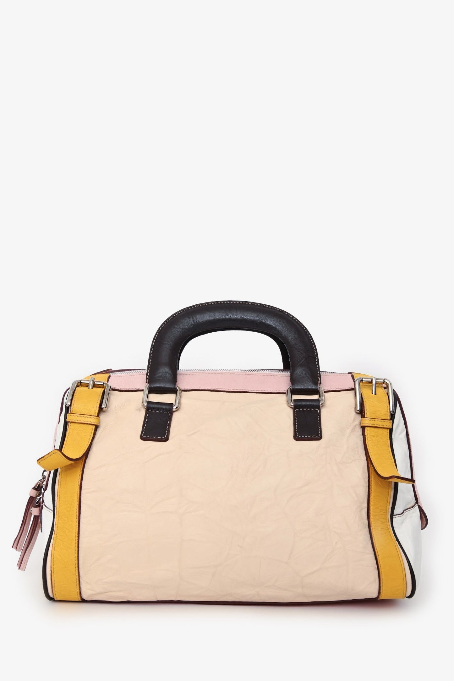 Dolce & Gabbana Pink/White Leather Top Handle With Strap