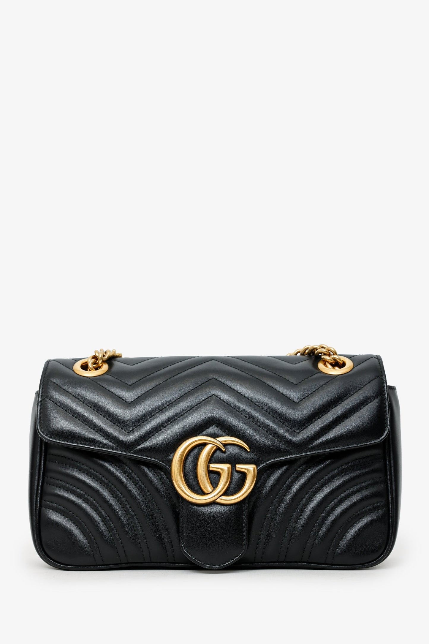 Gucci Black Leather Marmont Small Shoulder Bag