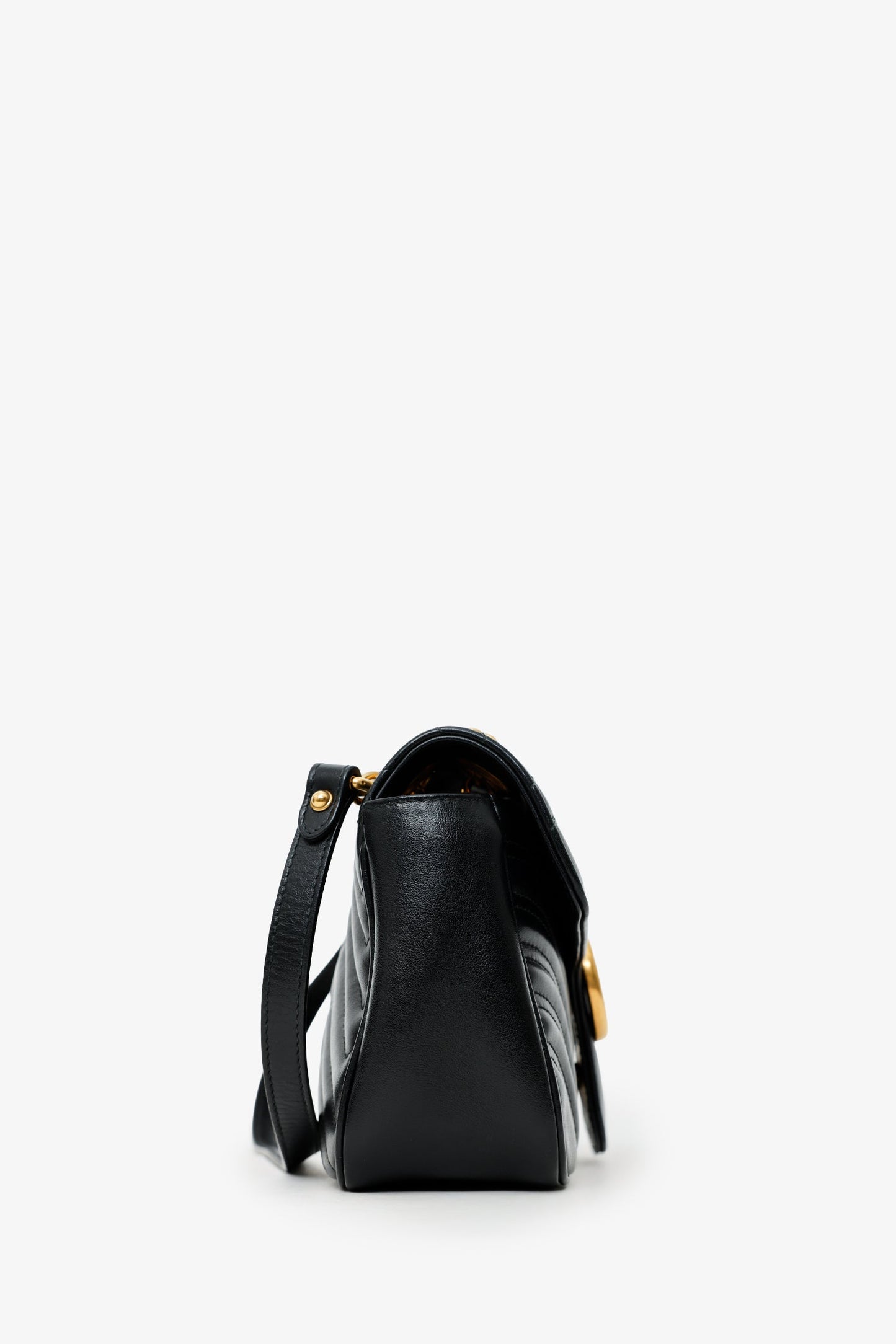 Gucci Black Leather Marmont Small Shoulder Bag