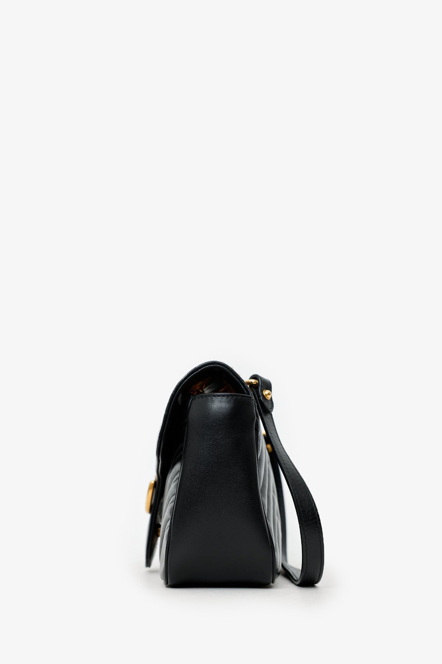 Gucci Black Leather Marmont Small Shoulder Bag