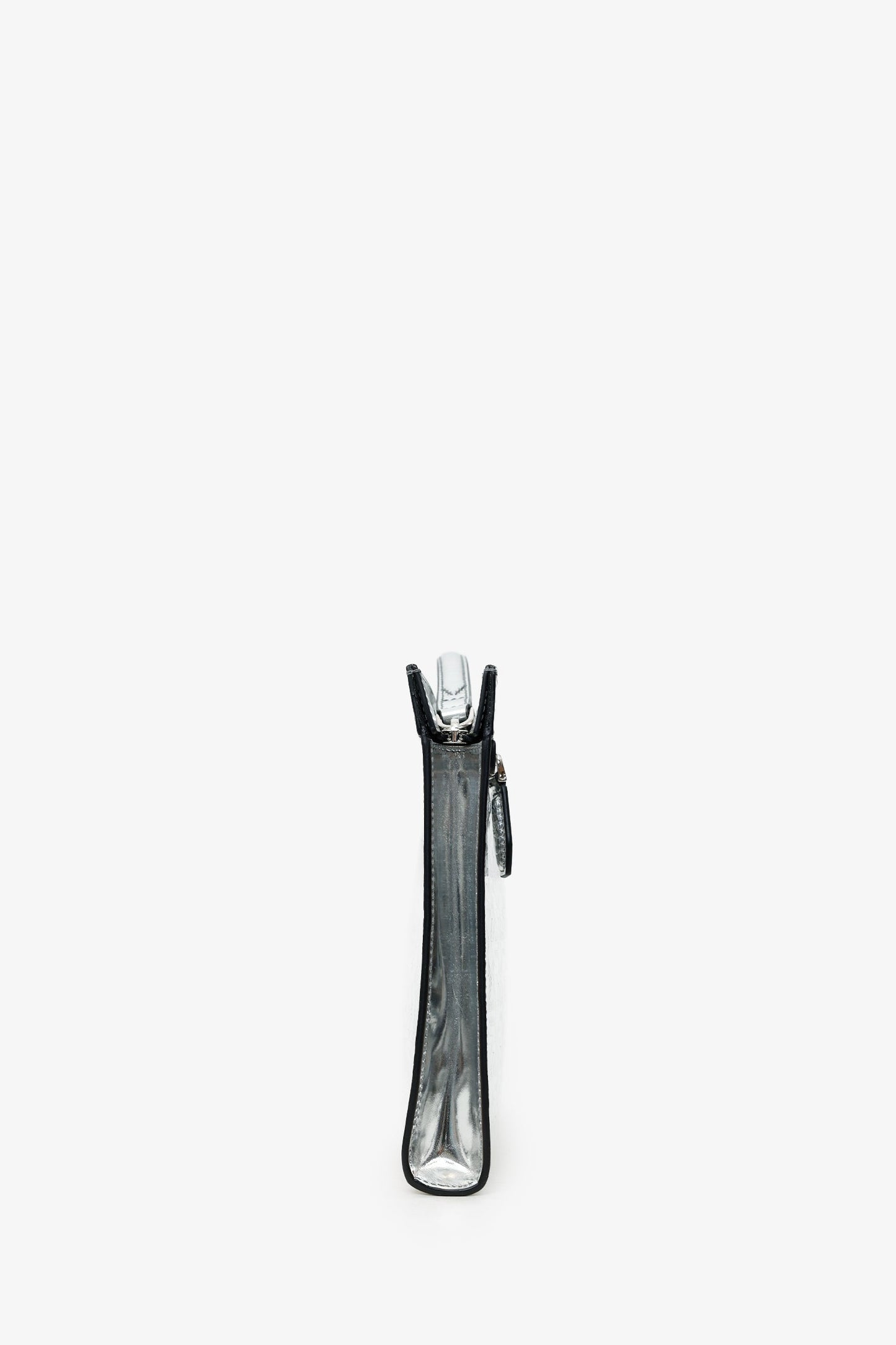 Salvatore Ferragamo Silver Metallic Leather Gancini Clutch