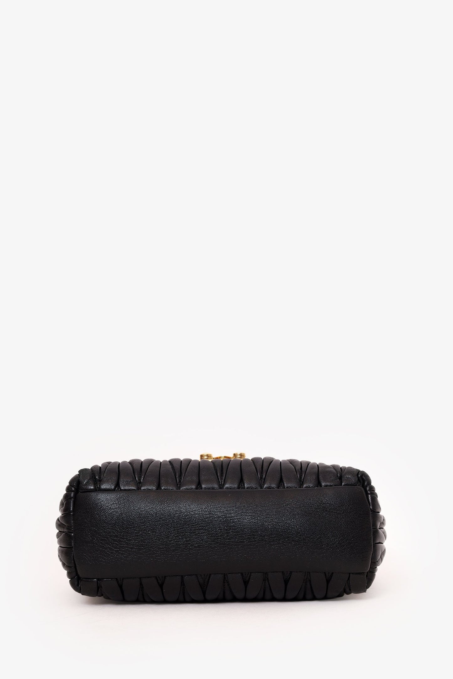 Miu Miu Black Matelassé Napa Chain Flap Shoulder Bag