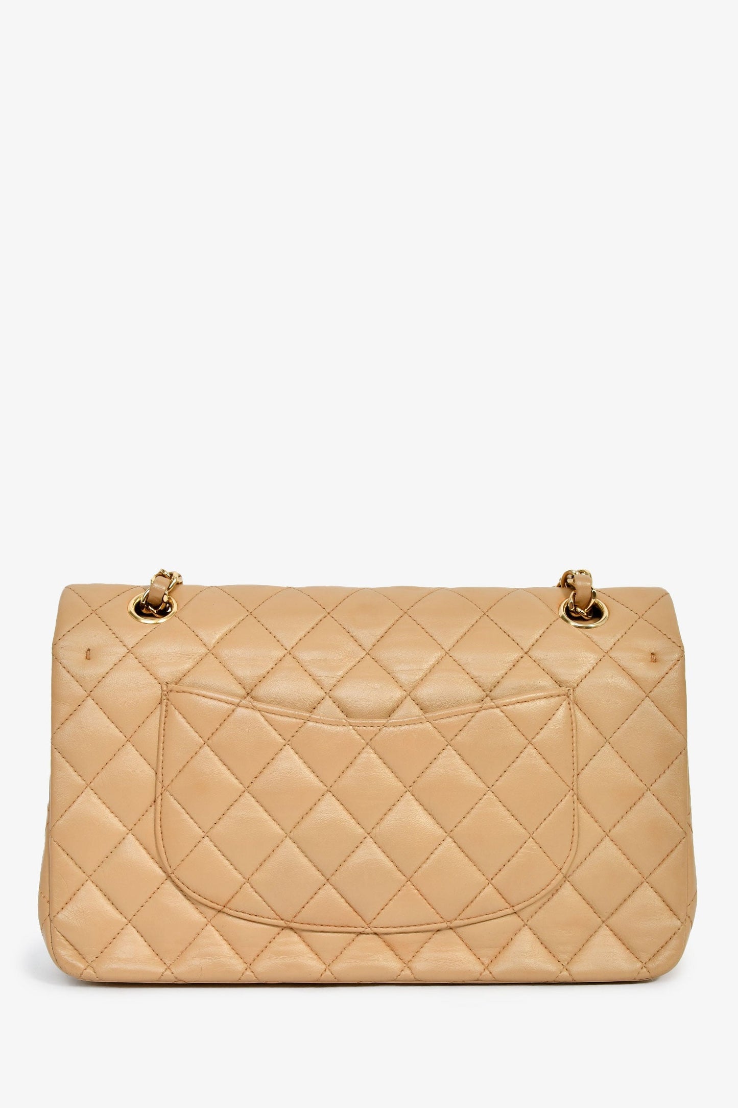 Chanel™ 2006-08 Beige Leather Medium Double Flap