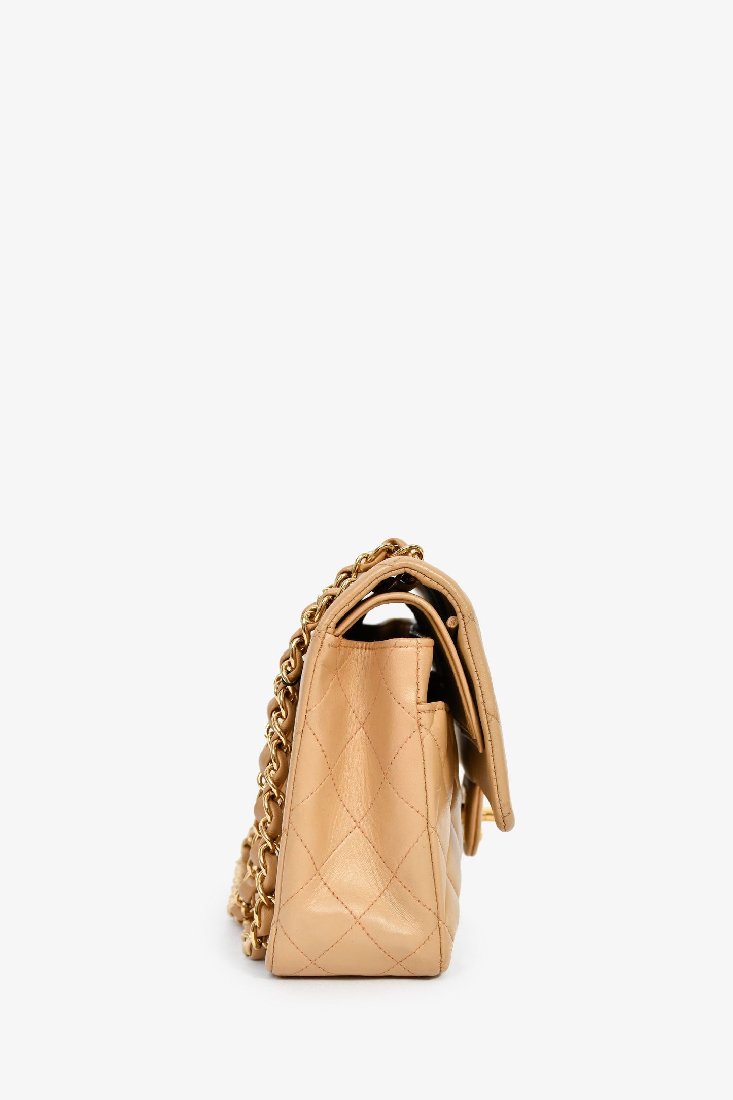 Chanel™ 2006-08 Beige Leather Medium Double Flap