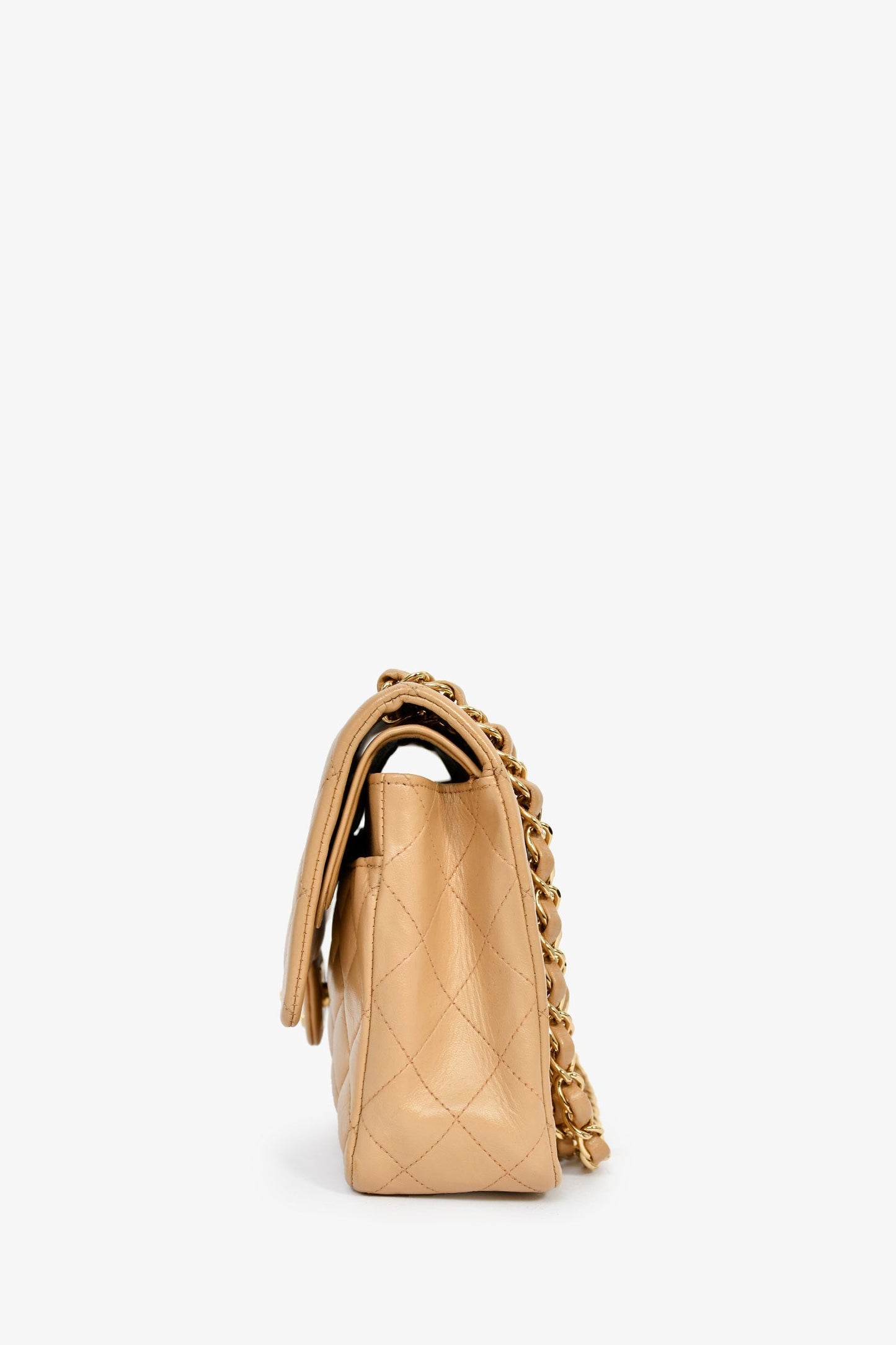 Chanel™ 2006-08 Beige Leather Medium Double Flap