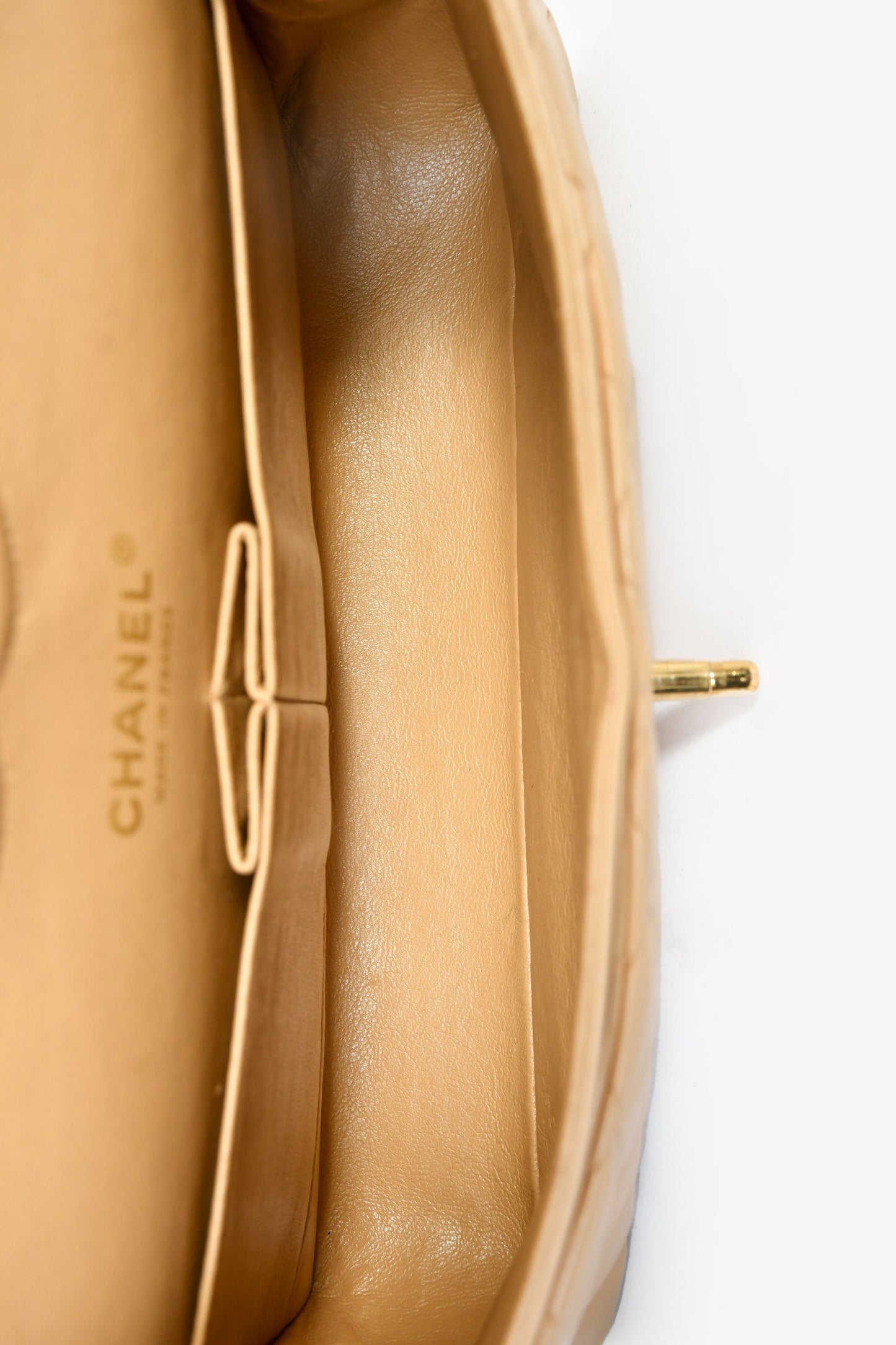 Chanel™ 2006-08 Beige Leather Medium Double Flap