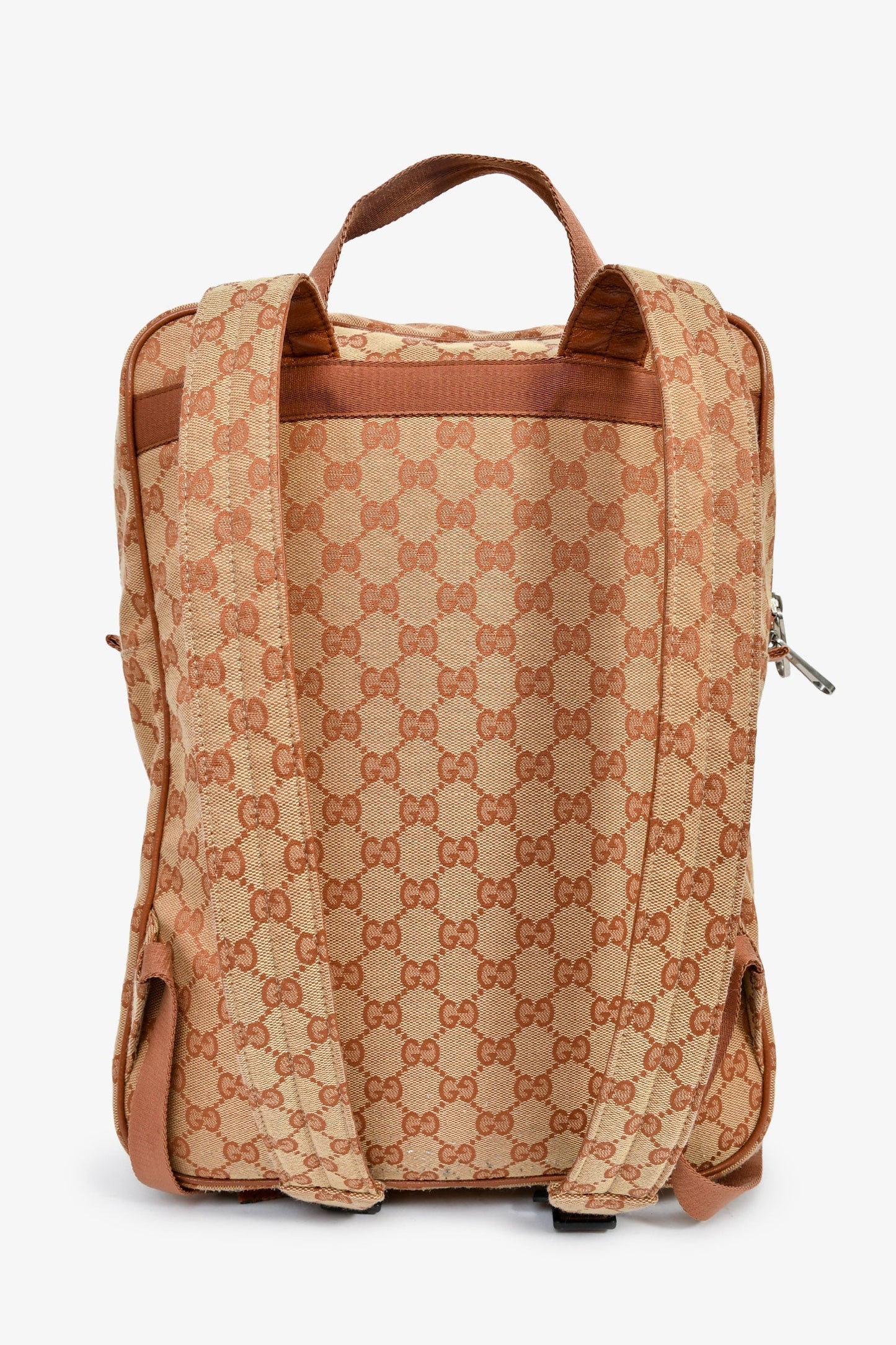 Gucci x New York Yankees Canvas Leather Trimmed Backpack