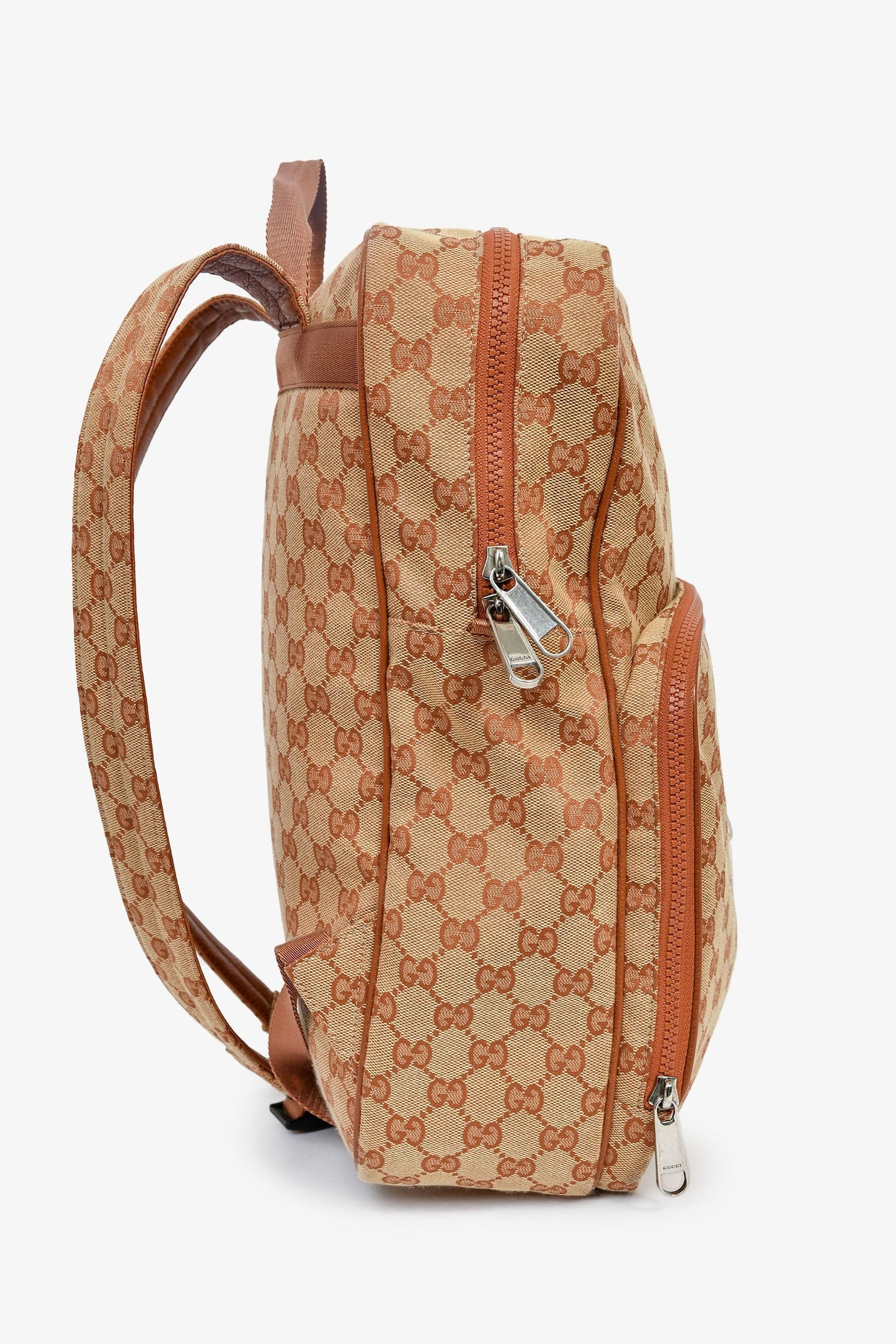 Gucci x New York Yankees Canvas Leather Trimmed Backpack