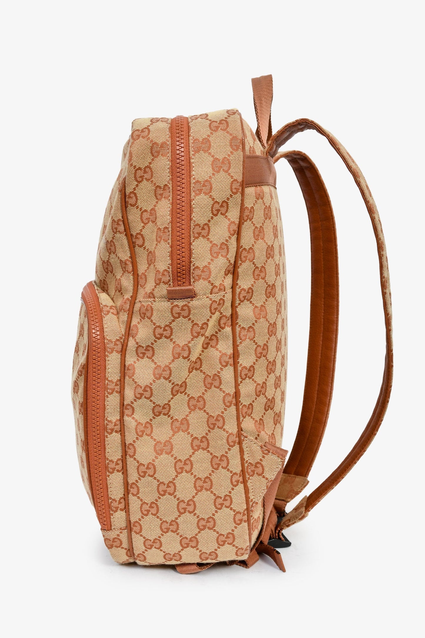 Gucci x New York Yankees Canvas Leather Trimmed Backpack
