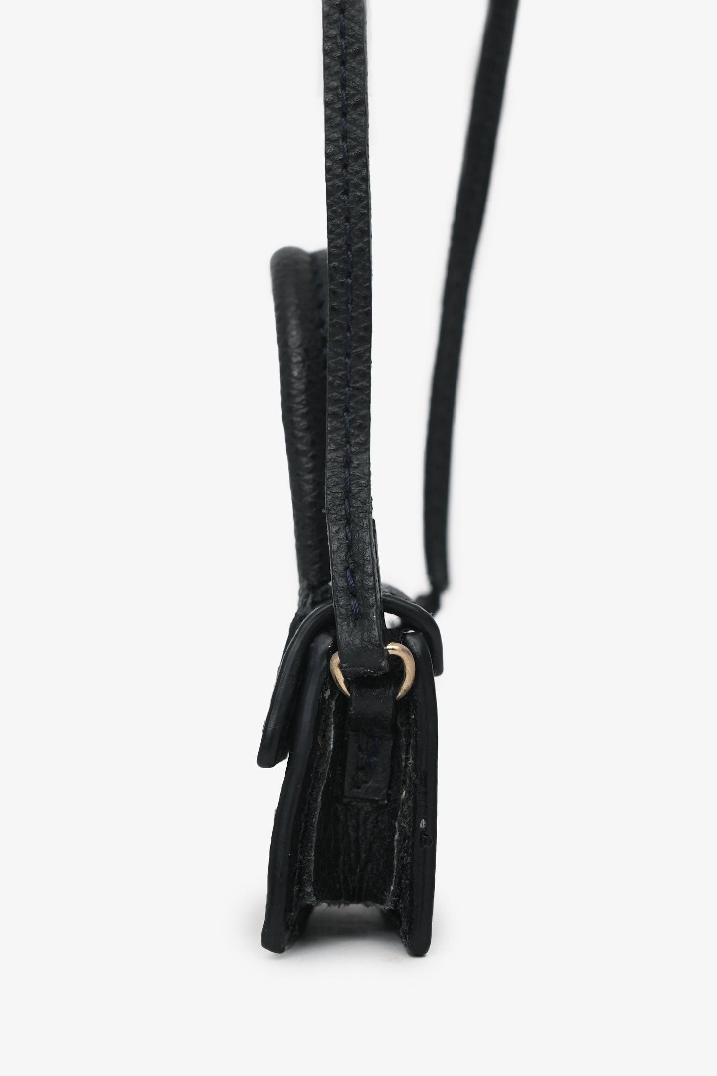 Jacquemus Navy Leather Micro Le Petit Chiquito