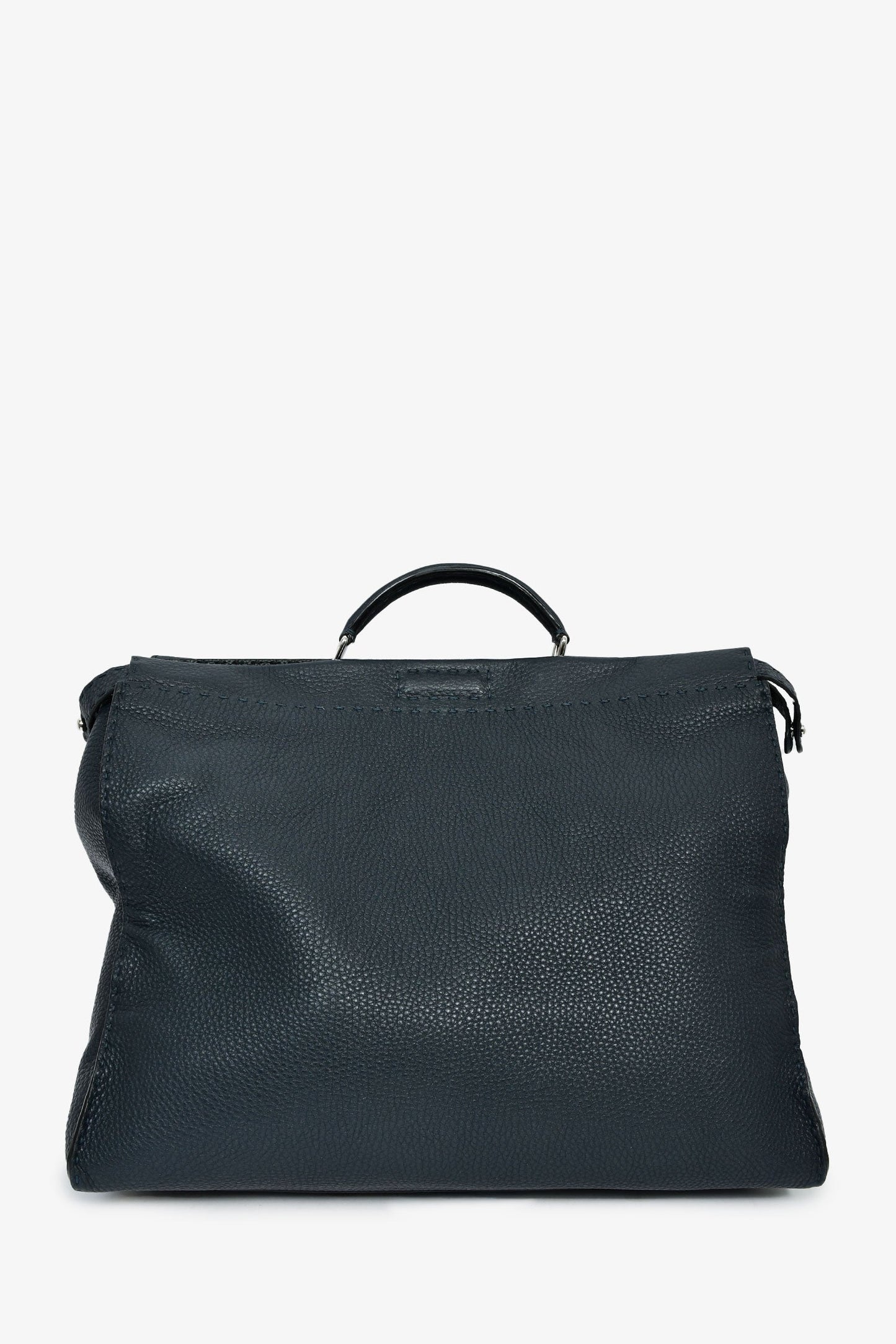 Fendi Blue/White Leather Grained Monster Peekaboo Messenger Bag