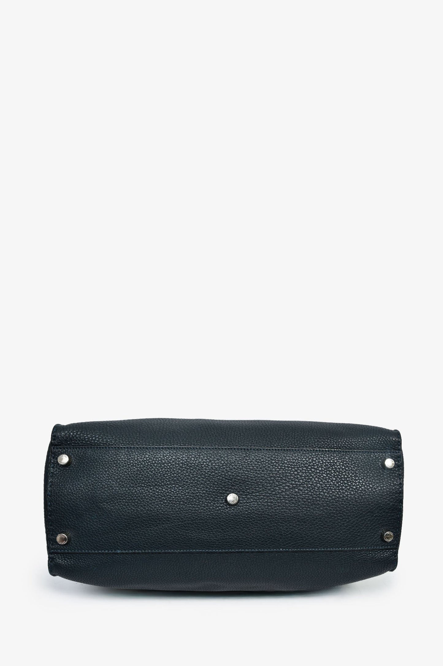 Fendi Blue/White Leather Grained Monster Peekaboo Messenger Bag