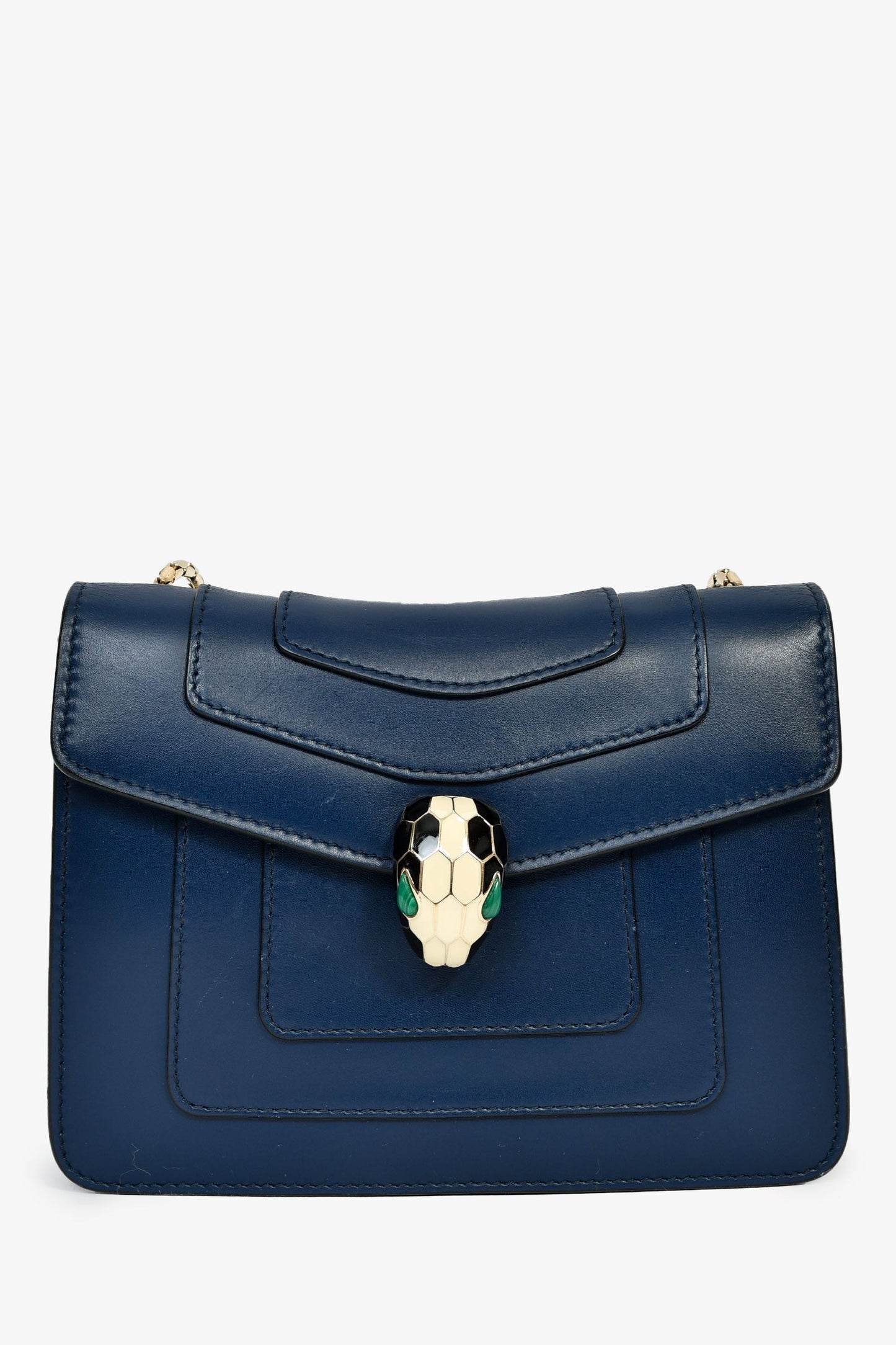 Bvlgari Blue Leather Serpenti Forever Small Crossbody Bag