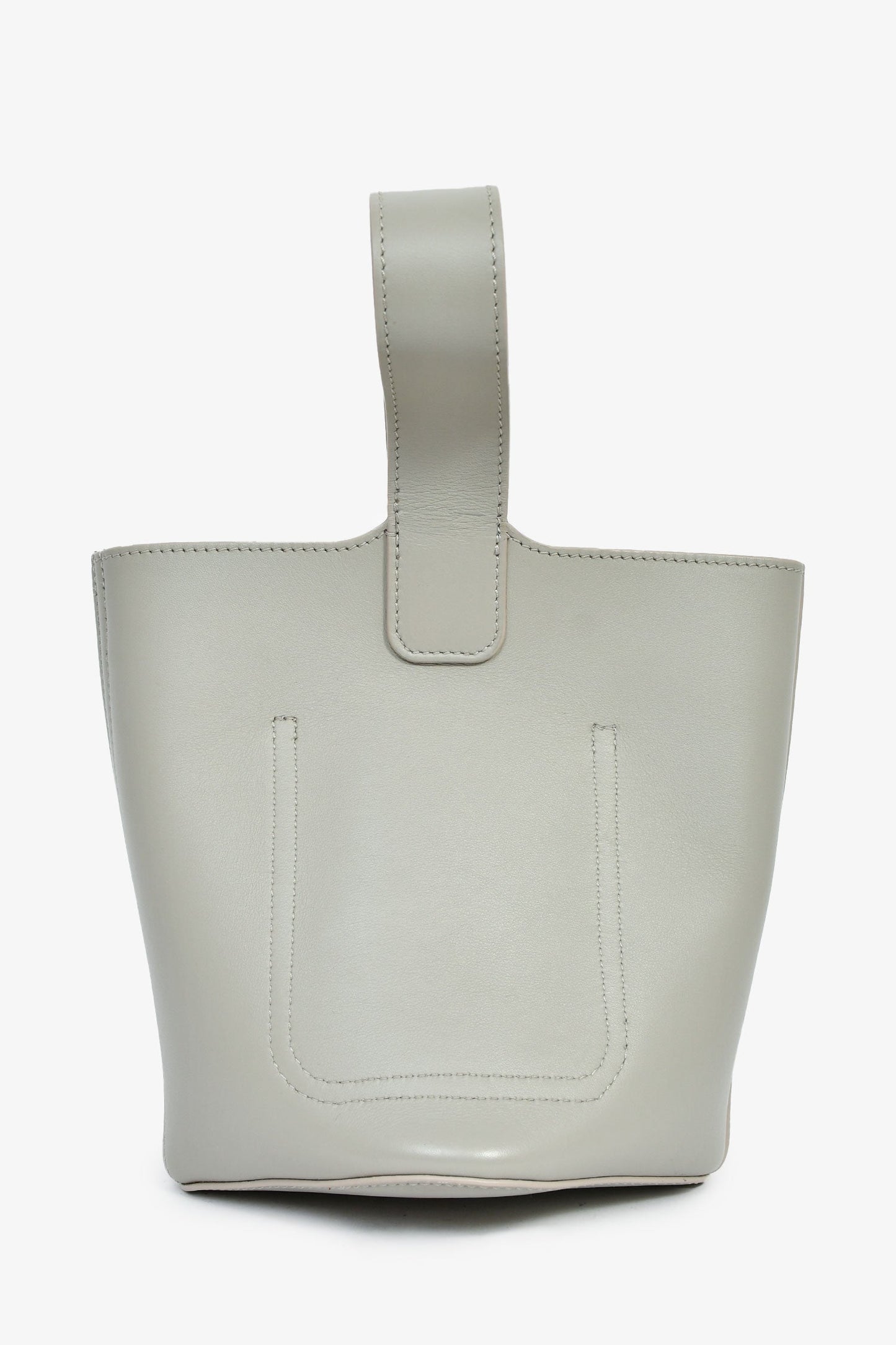 Loewe Grey Leather 'Pebble' Mini Bucket Bag