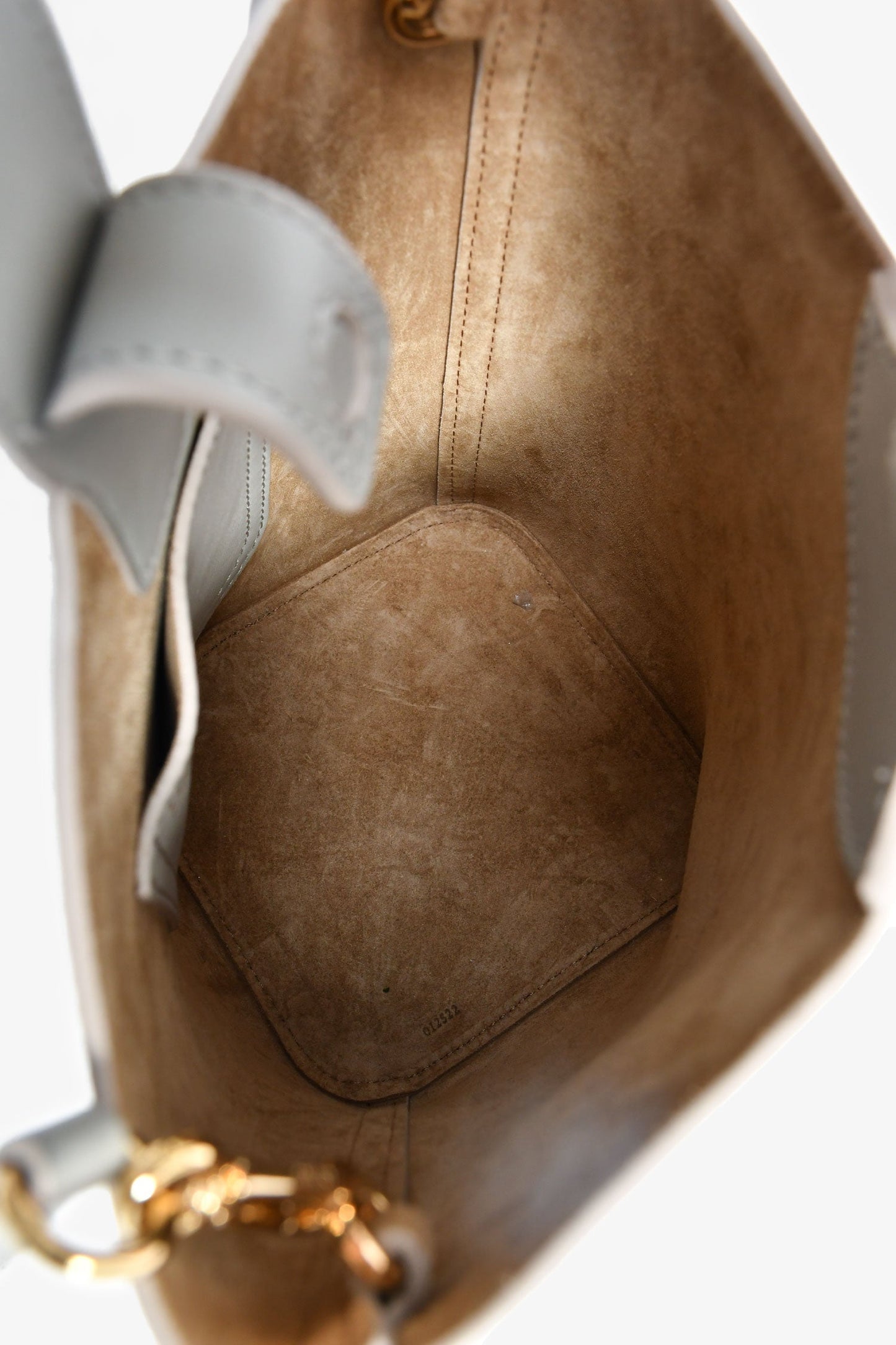 Loewe Grey Leather 'Pebble' Mini Bucket Bag