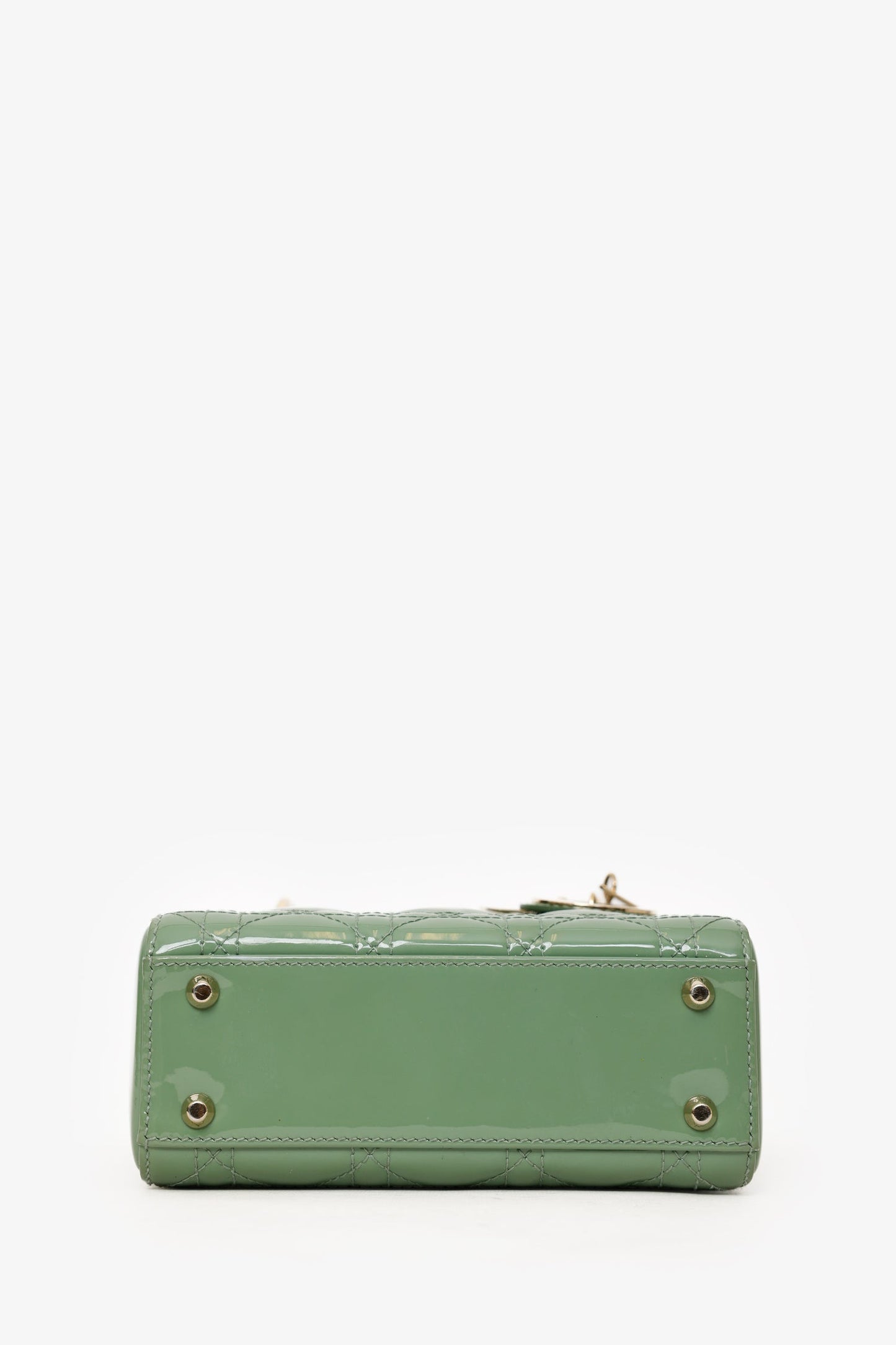 Christian Dior Mint Green Patent Leather Mini Lady Dior