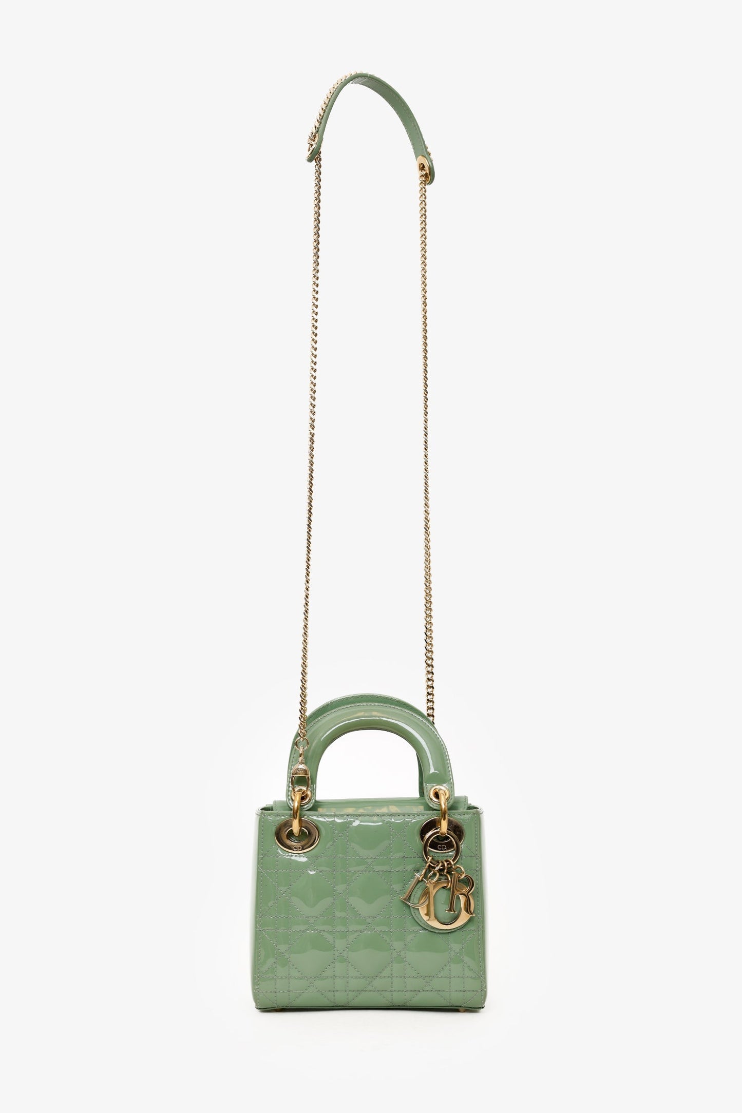 Christian Dior Mint Green Patent Leather Mini Lady Dior