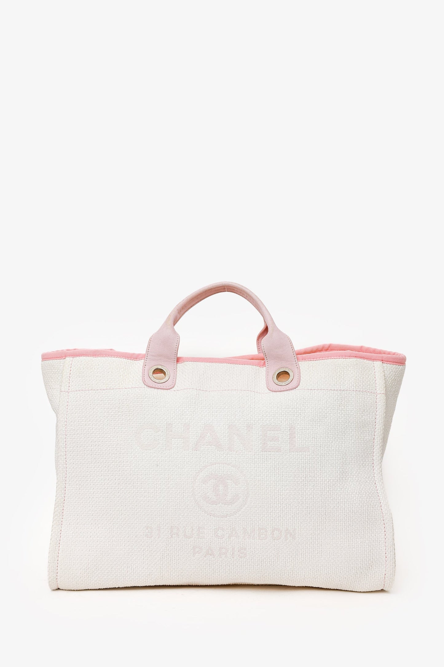 Chanel™ 2015-16 White/Pink Medium Deauville Tote