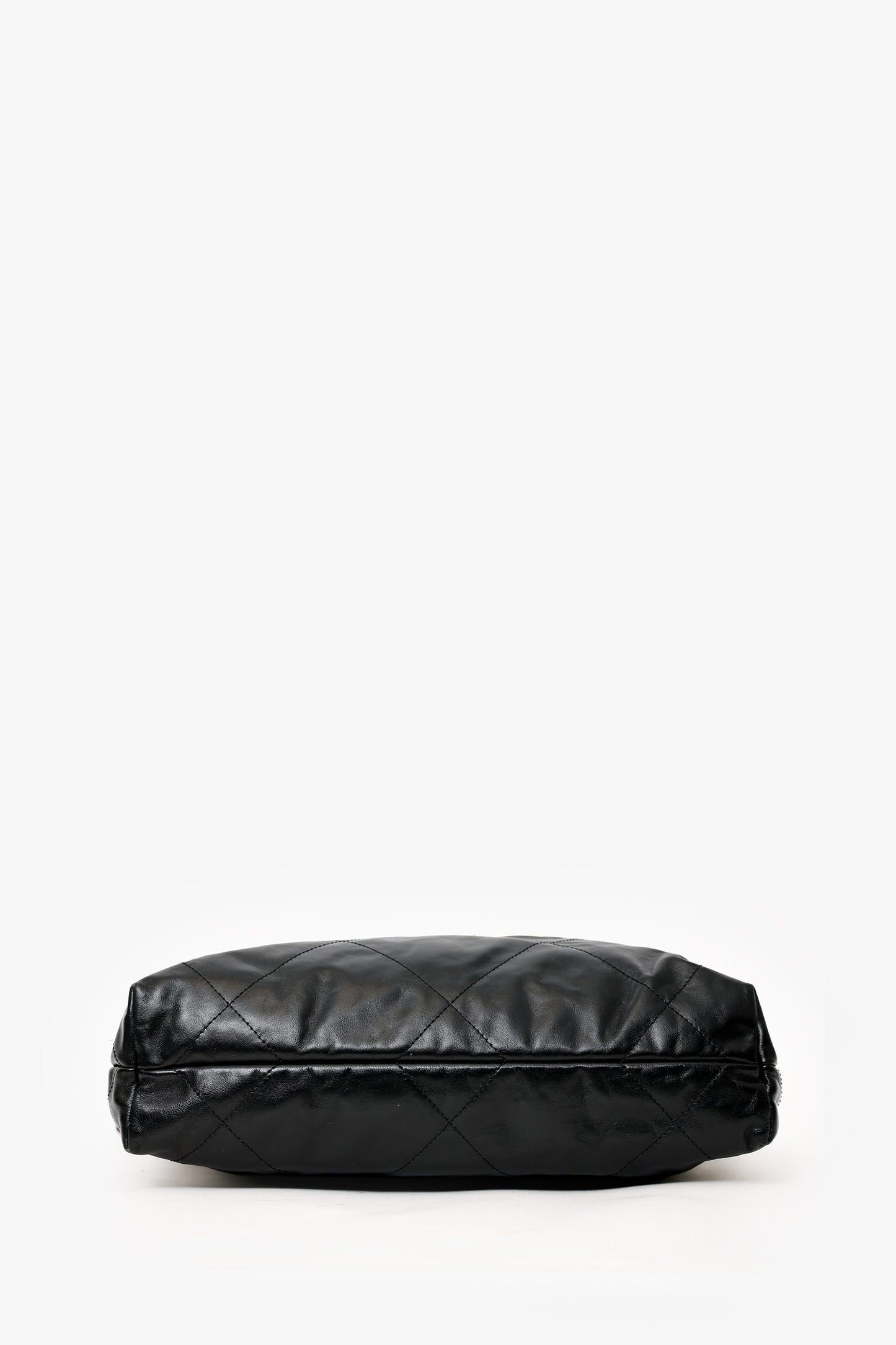 Chanel Black Lambskin 22 Small Hobo Bag With Pouch