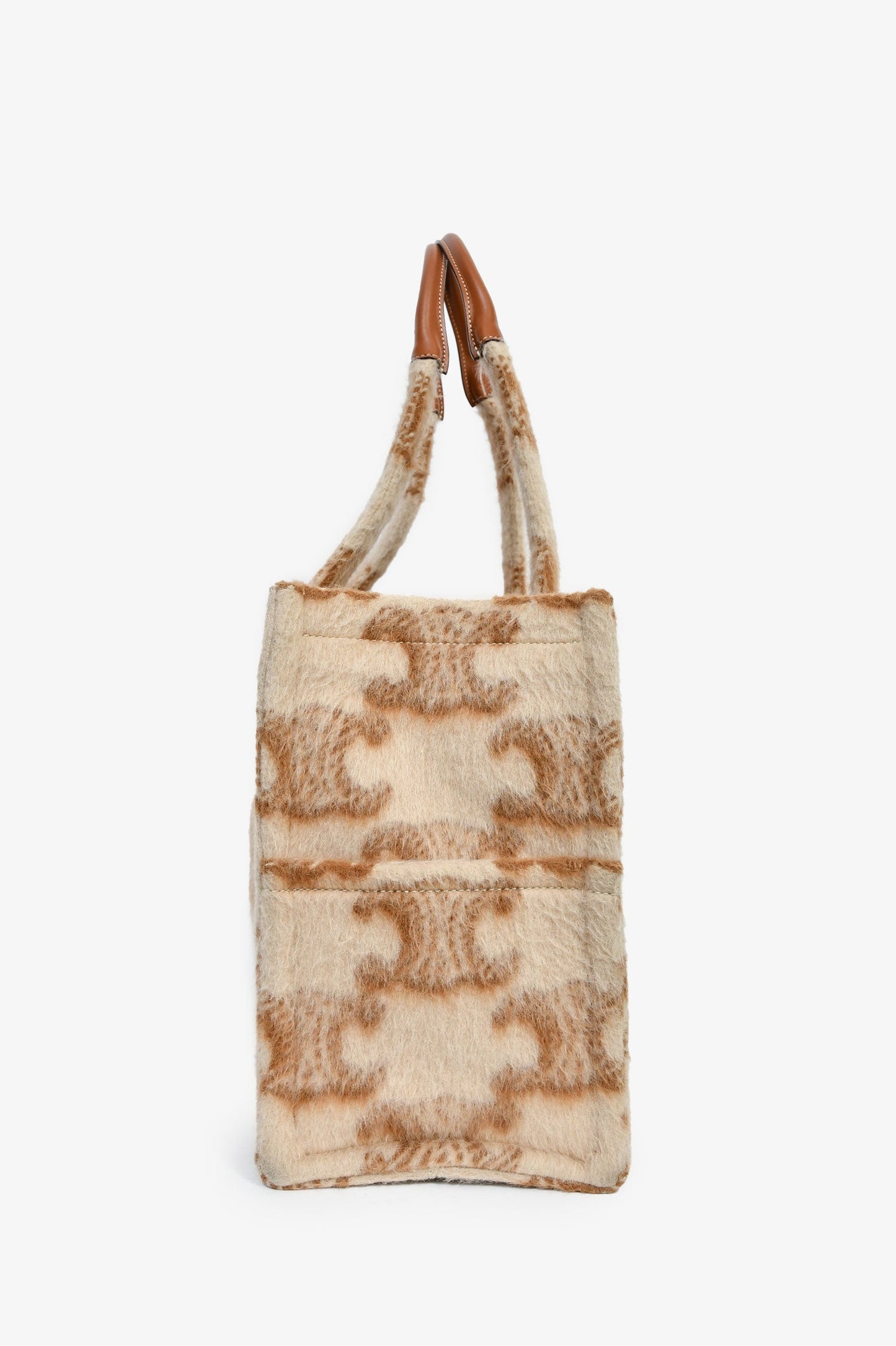 Celine Mohair Triomphe Cabas Thais Tote Bag