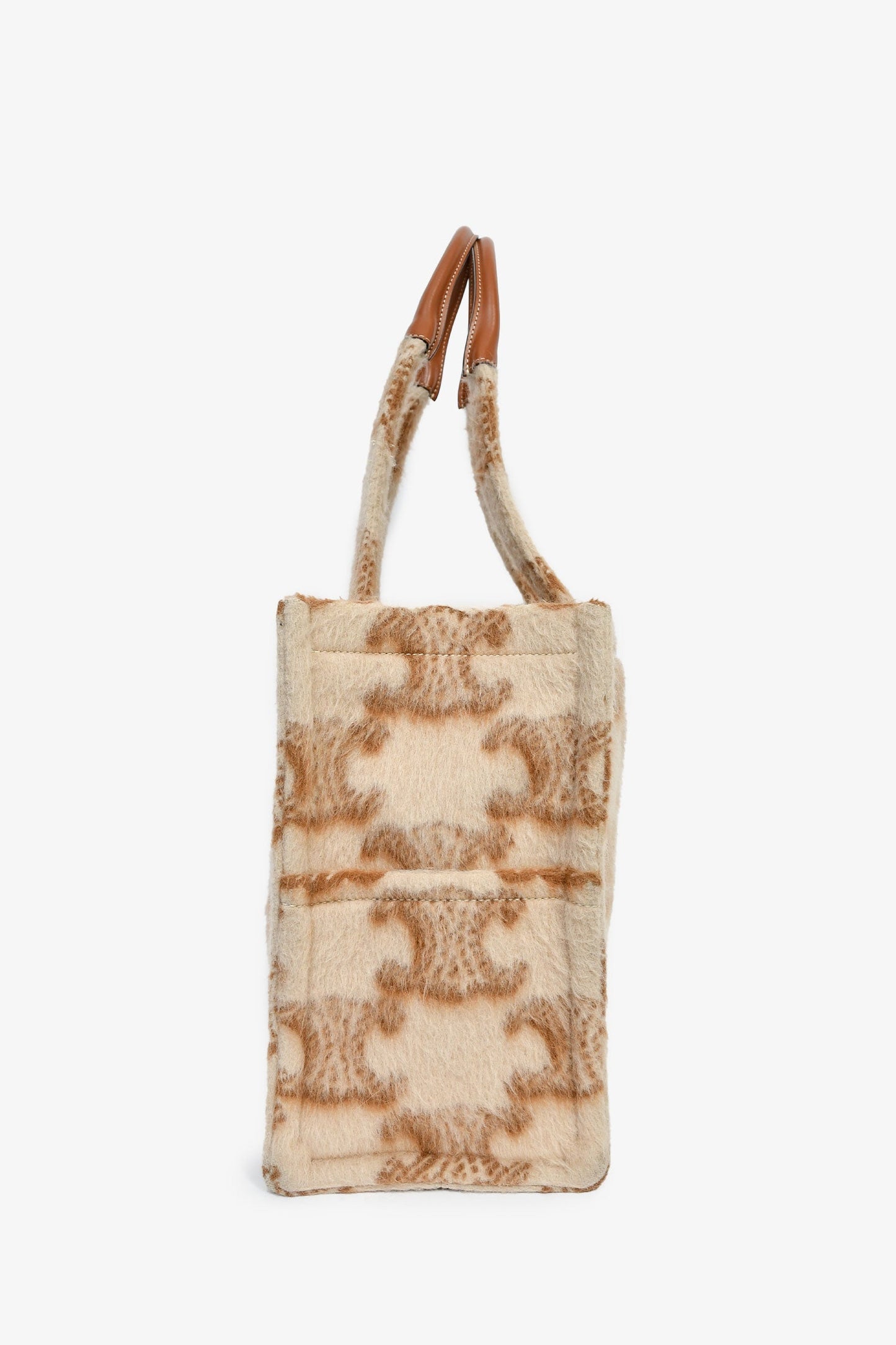 Celine Mohair Triomphe Cabas Thais Tote Bag