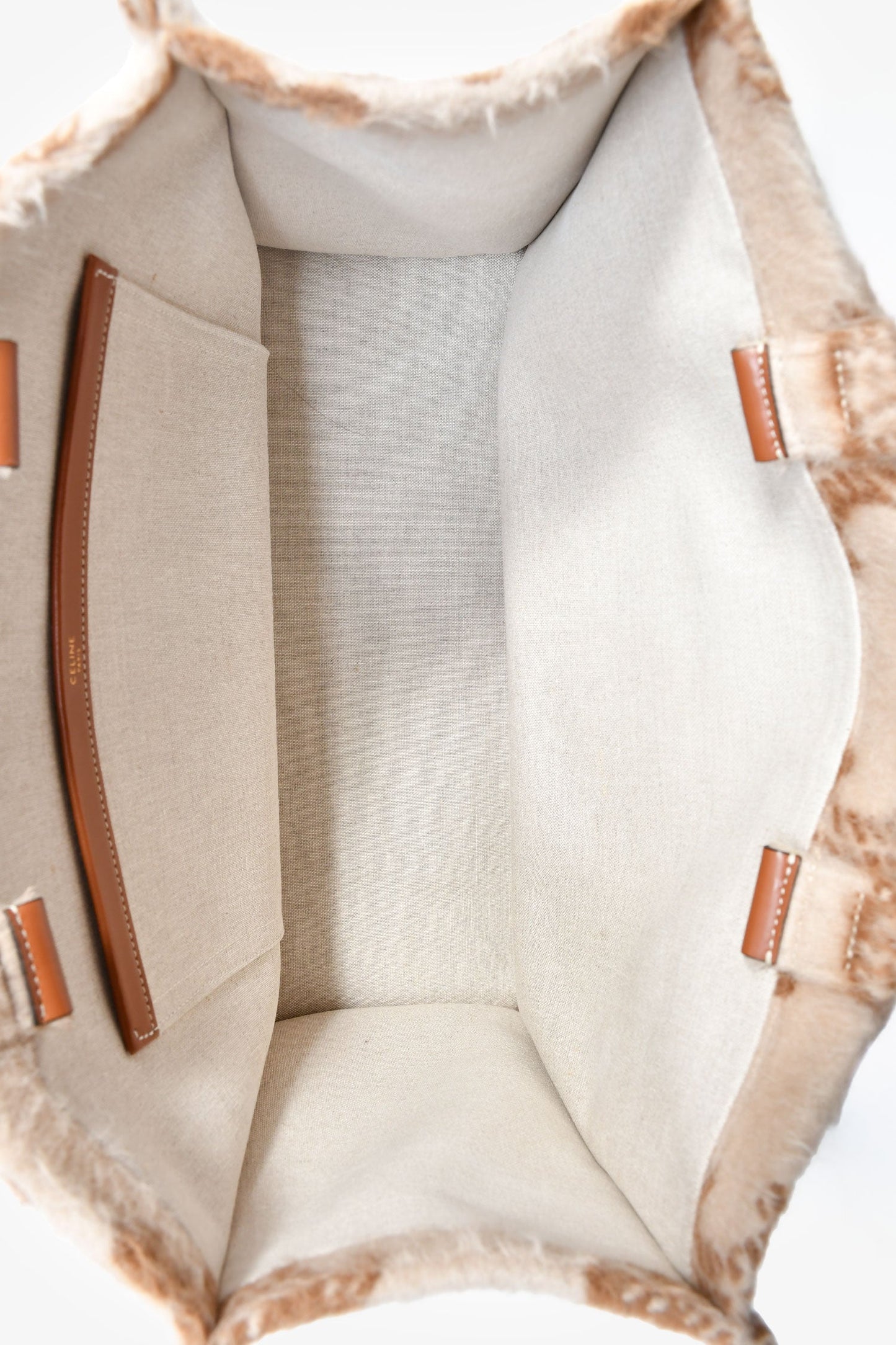 Celine Mohair Triomphe Cabas Thais Tote Bag