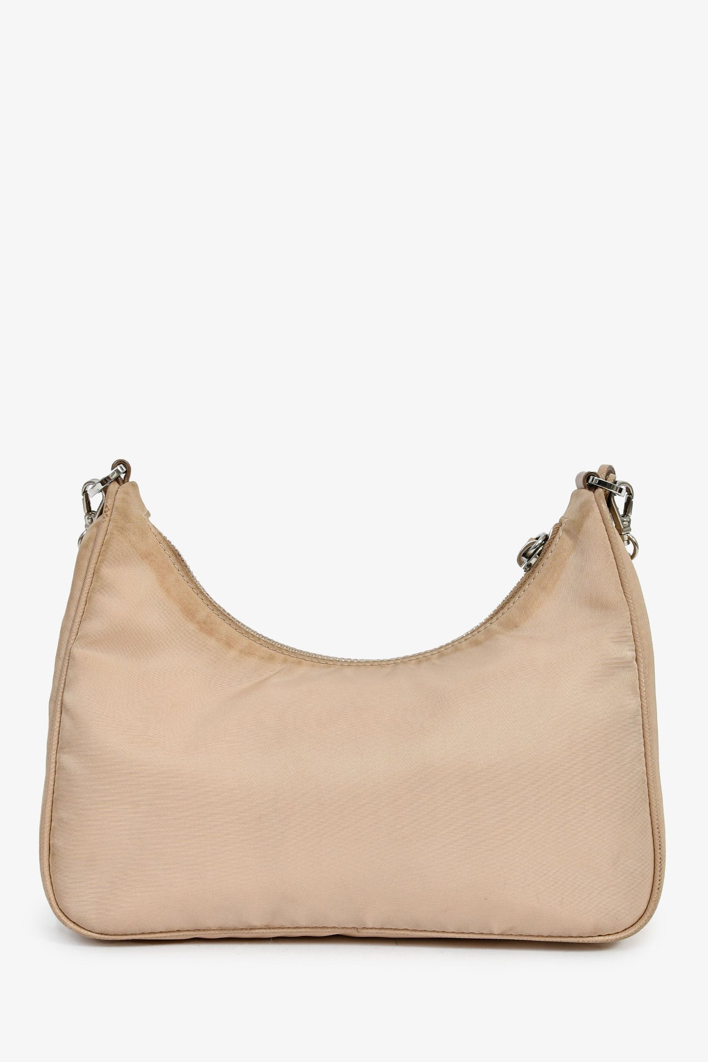 Prada Beige Re-Nylon Re-Edition 2005 Crossbody Bag With Chain & Pouch