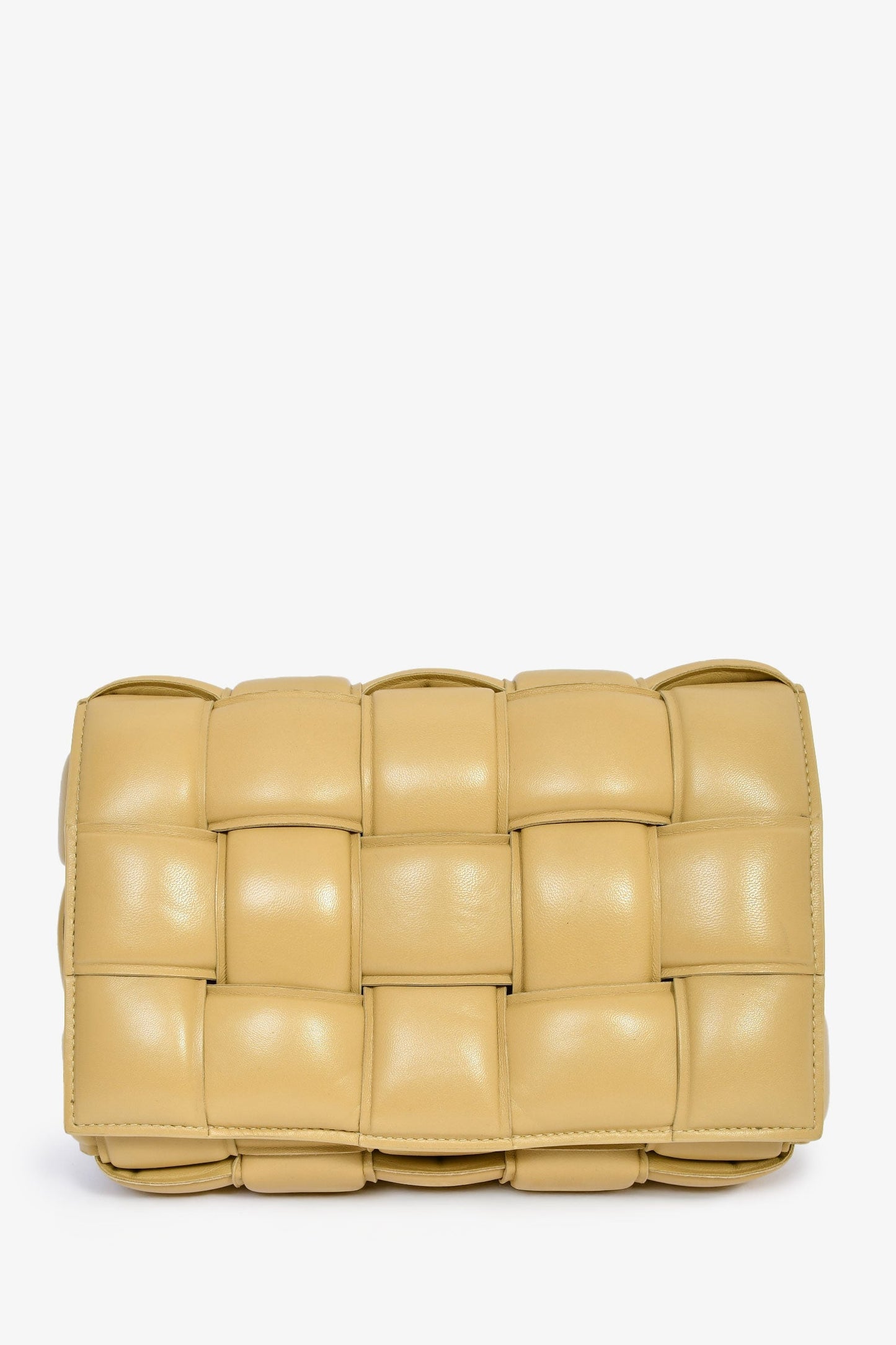 Bottega Veneta Beige Leather Intrecciato Padded Cassette Crossbody