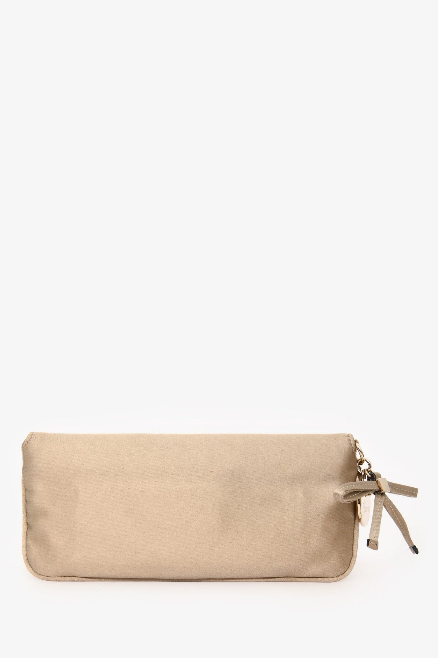 Gucci Beige Satin Crystal Embellished Clutch