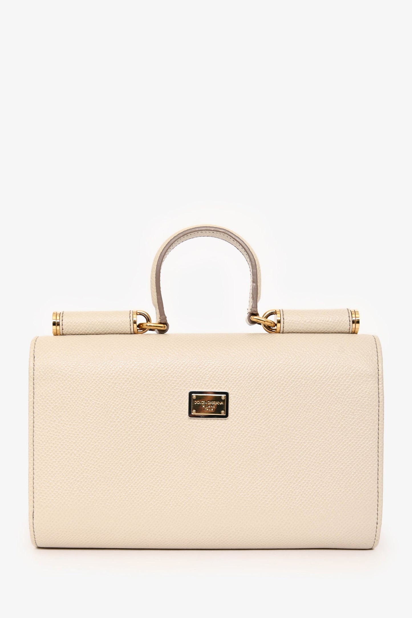 Dolce & Gabbana White Leather Sicily Family Crossbody