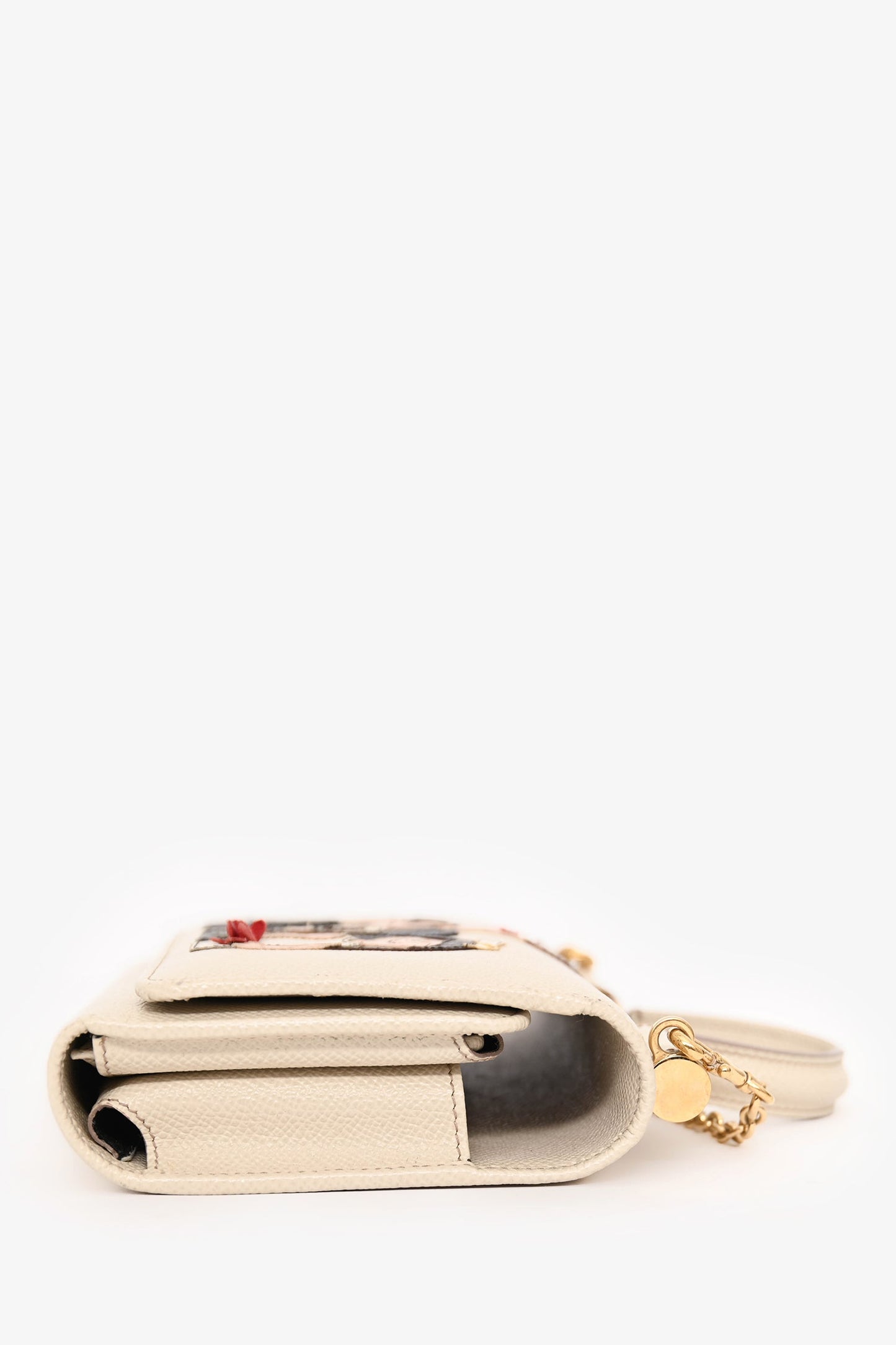 Dolce & Gabbana White Leather Sicily Family Crossbody