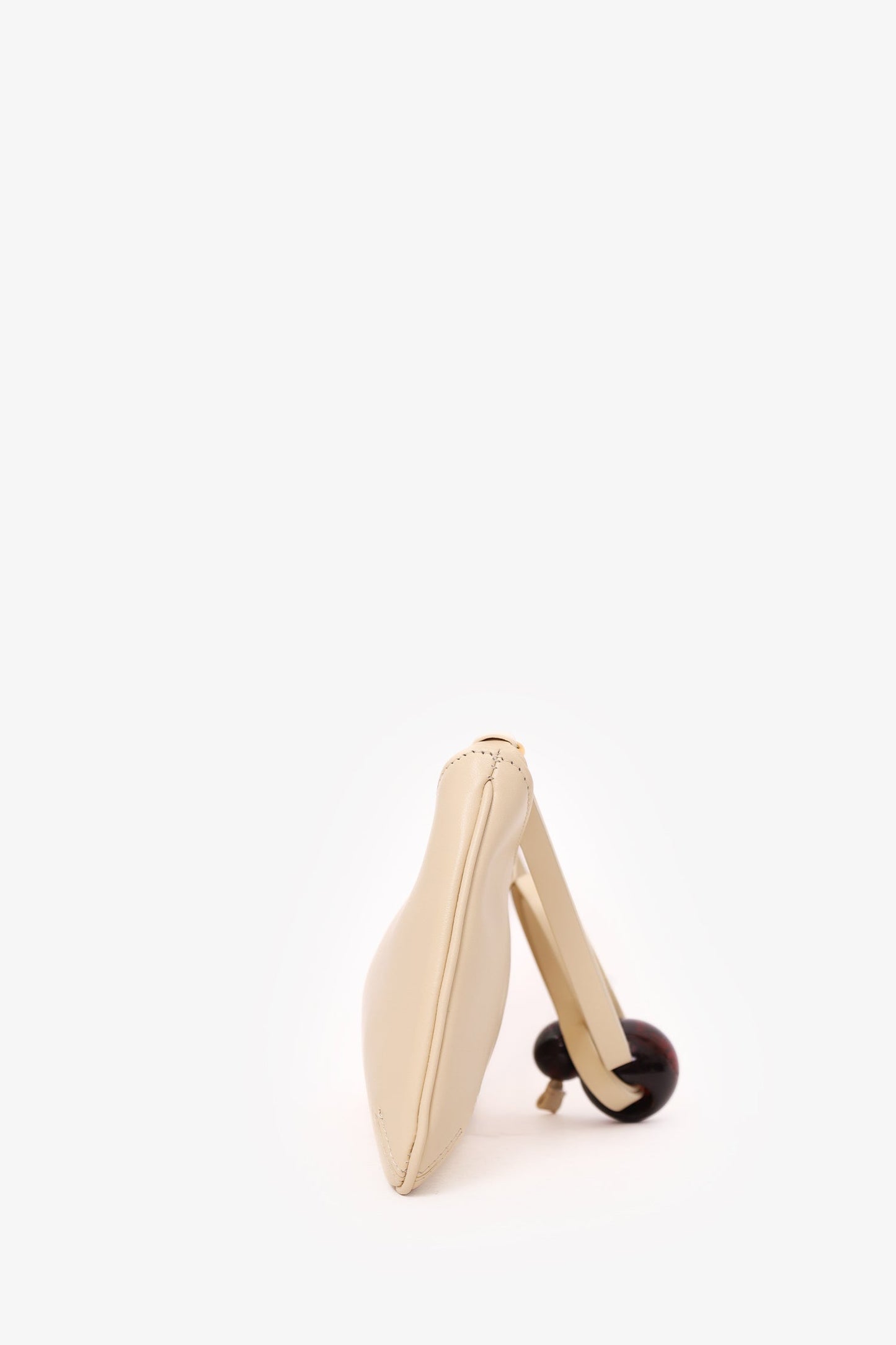 Jacquemus Cream Leather Le Bisou Perle Shoulder Bag