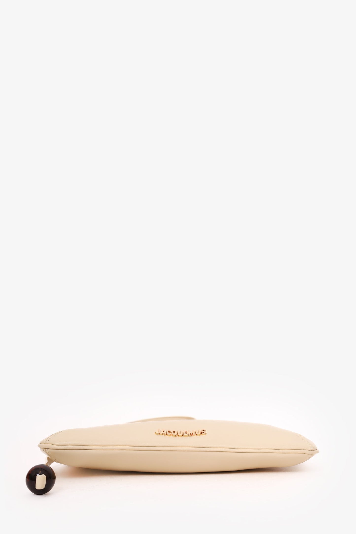 Jacquemus Cream Leather Le Bisou Perle Shoulder Bag