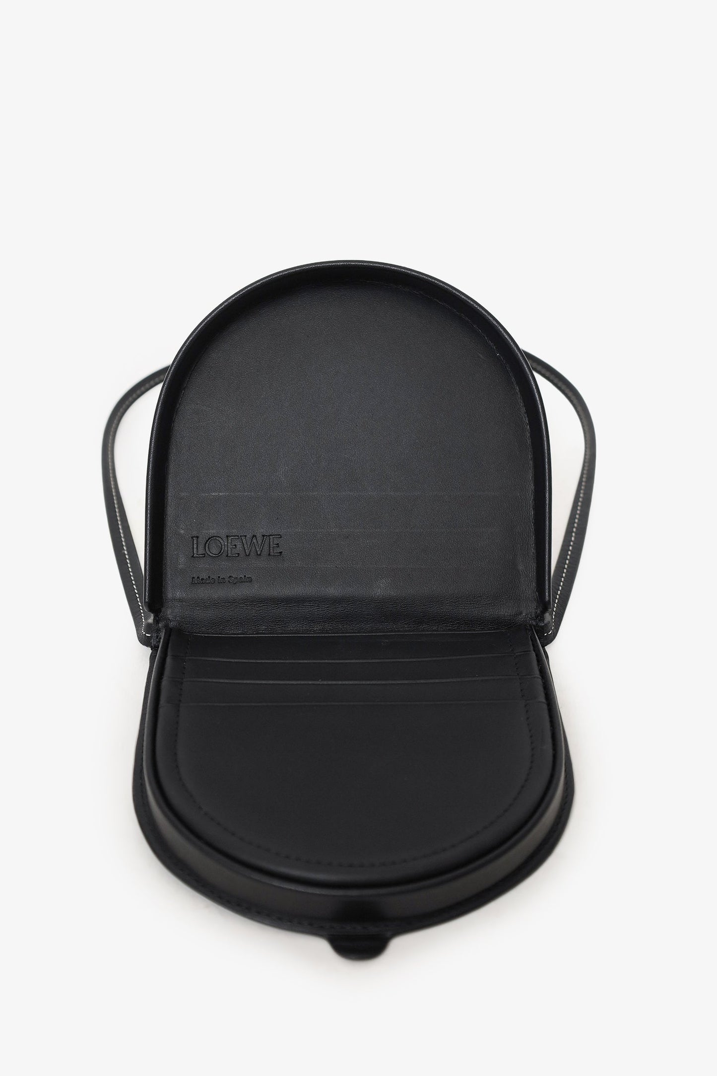 Loewe Black Leather Small Heel Crossbody Bag