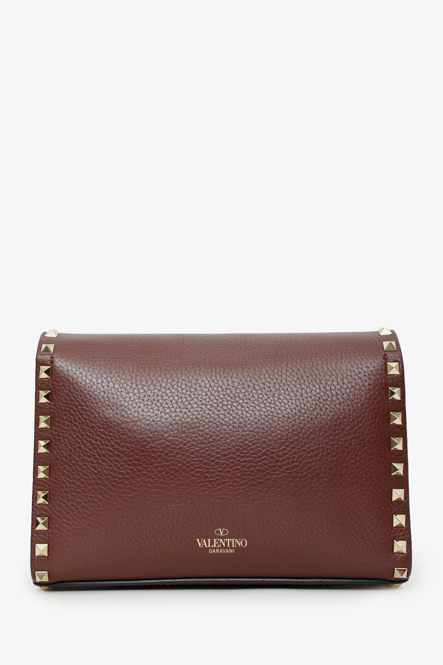 Valentino Burgundy Leather Rockstud Crossbody Bag
