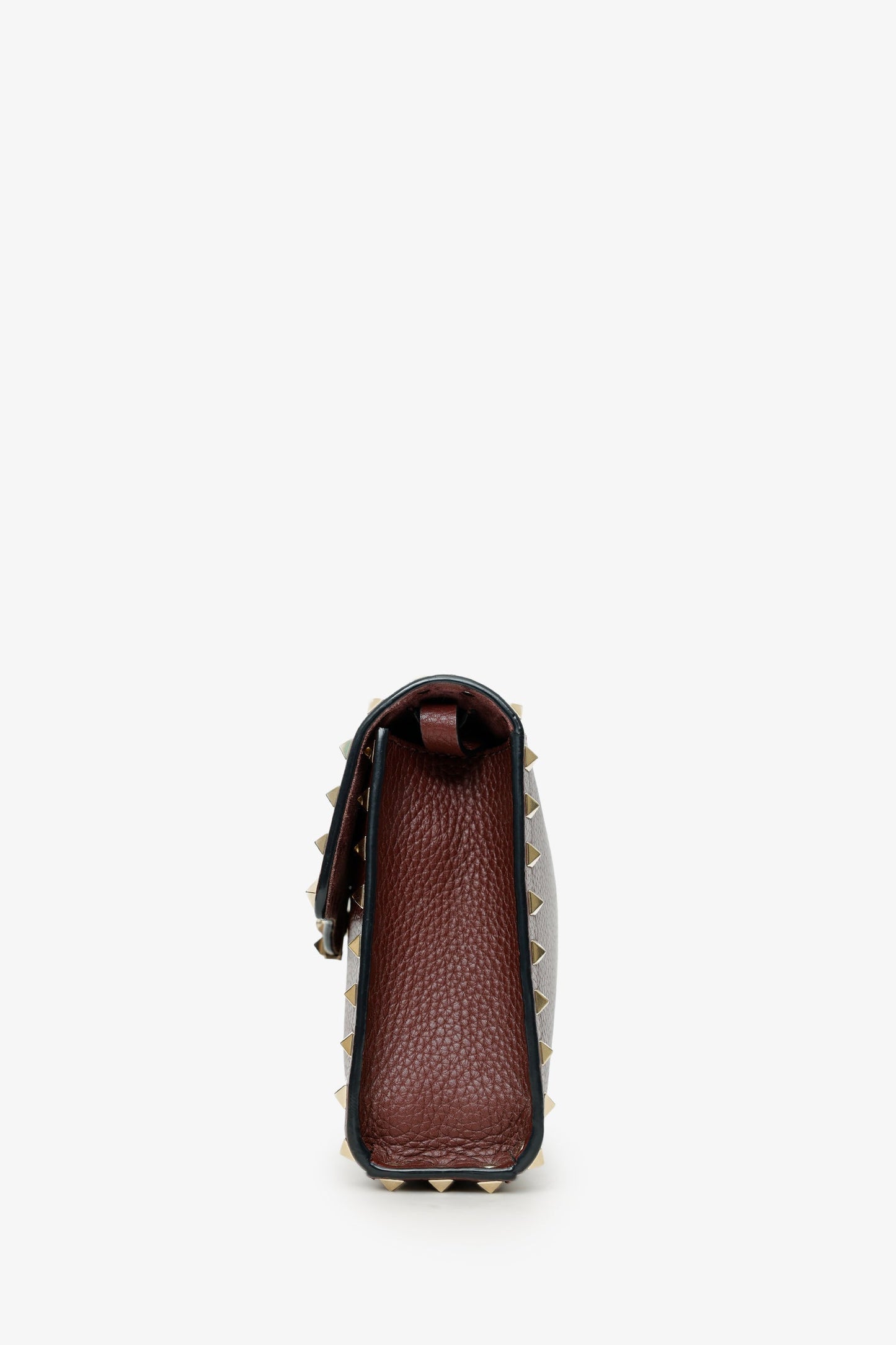 Valentino Burgundy Leather Rockstud Crossbody Bag