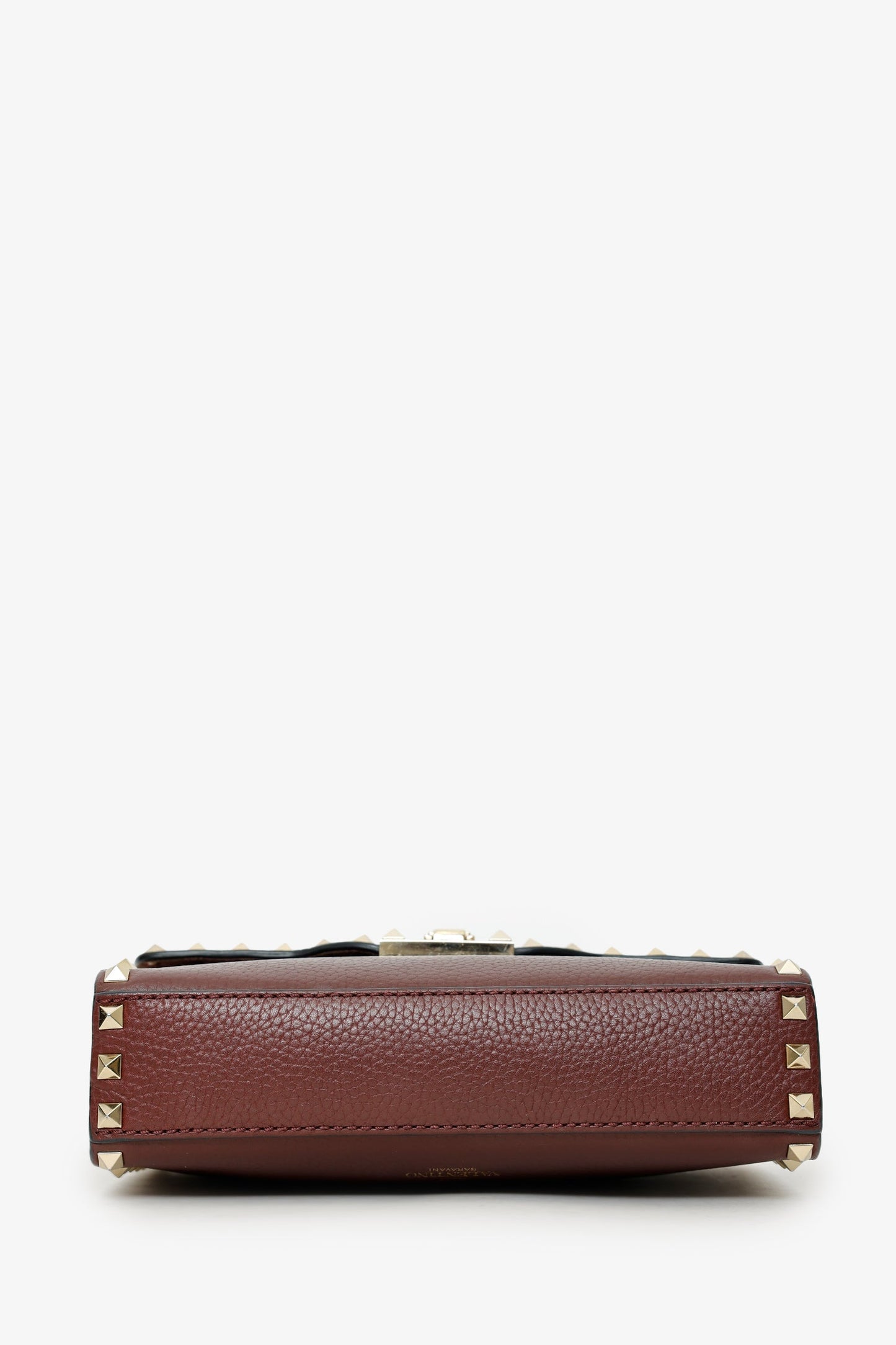 Valentino Burgundy Leather Rockstud Crossbody Bag