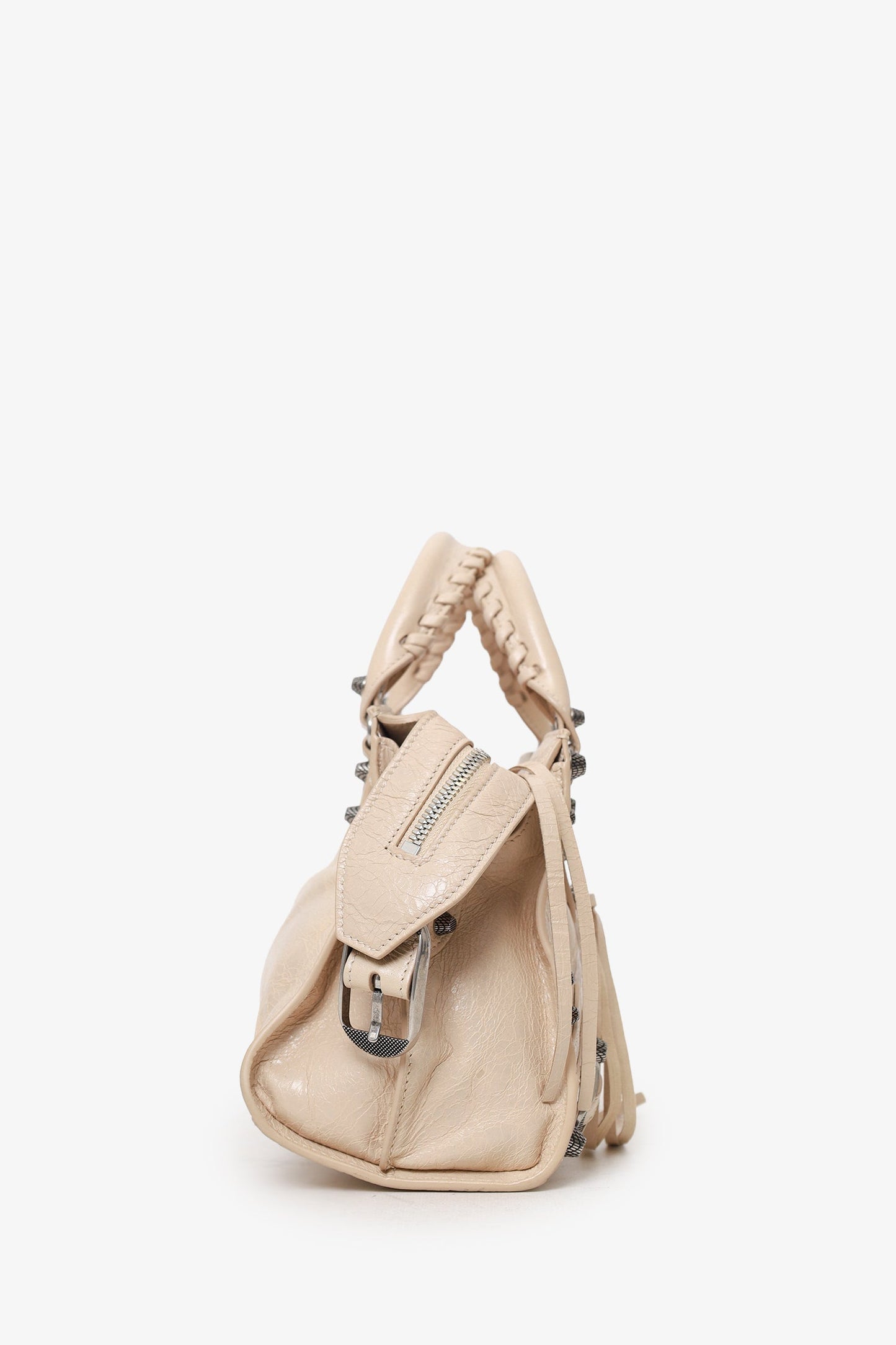 Balenciaga Beige Arena Leather Small Neo Le Cagole Classic City Bag